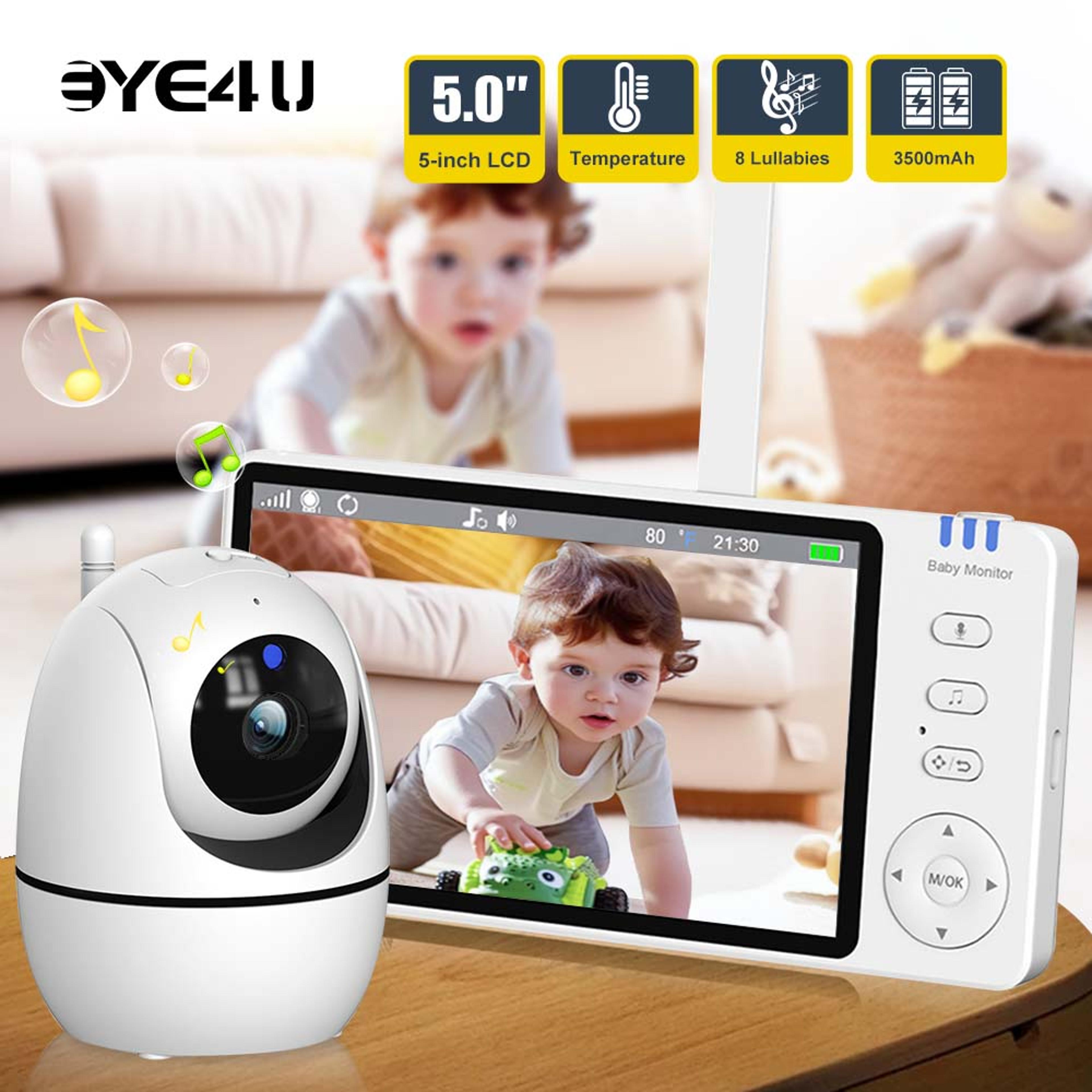 baby monitor, video camera, ptz zoom, babyphone cam, surveillance cameras, temperature sensor, lullaby, security protect