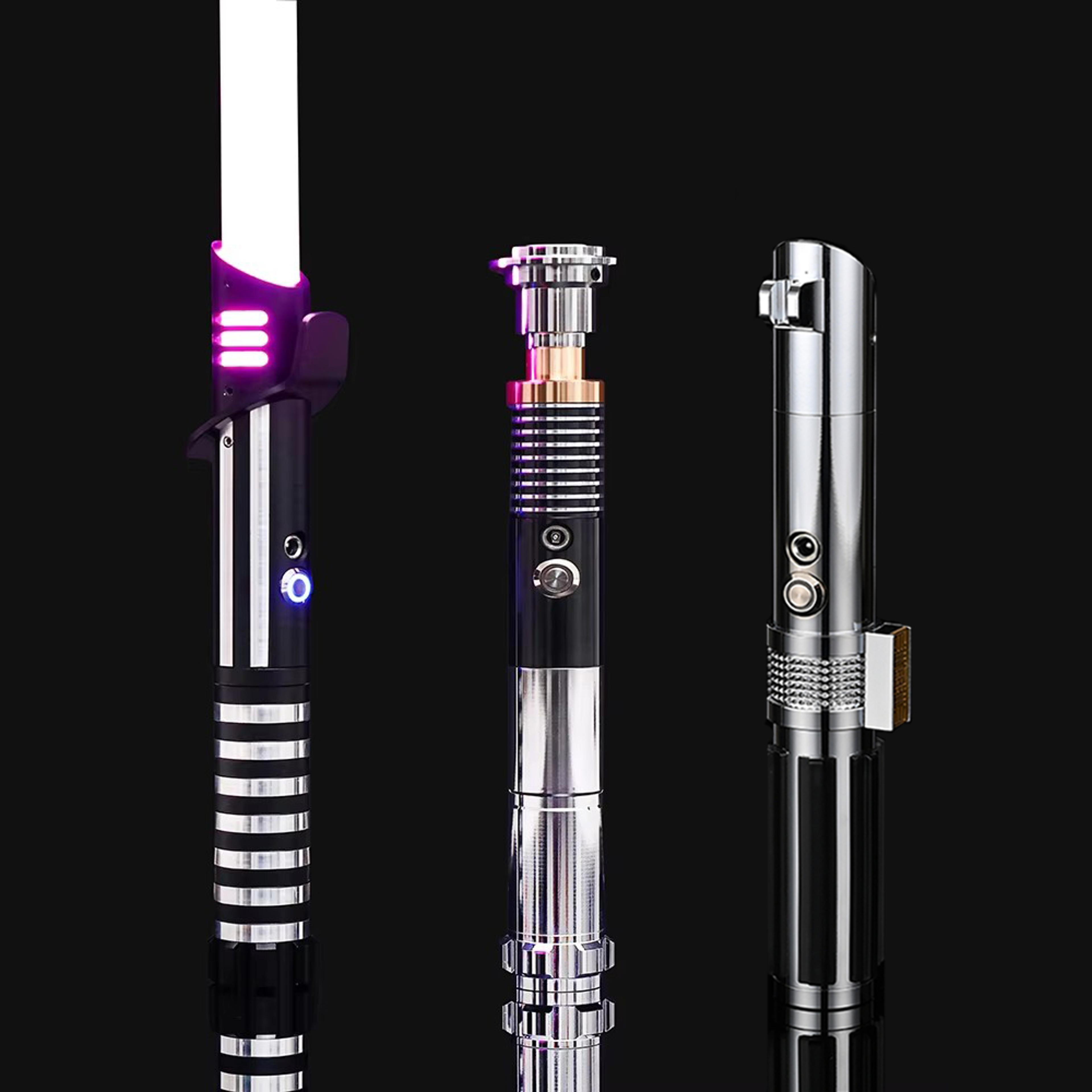 rgb metal lightsaber laser sword flashing luke lightstick rave toys