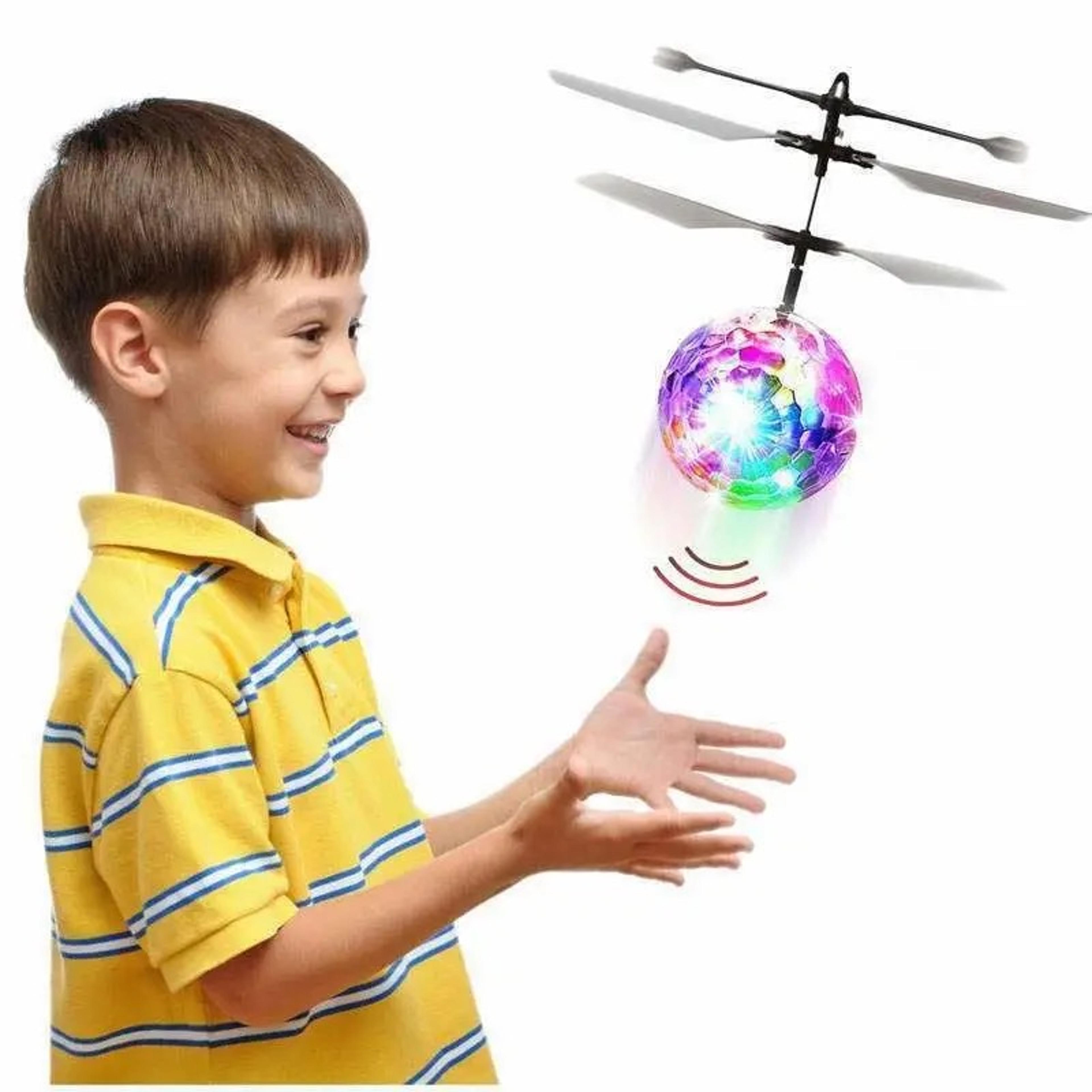 infrared induction led crystal ball flying toy with gesture control colorful glowing rc kids gift