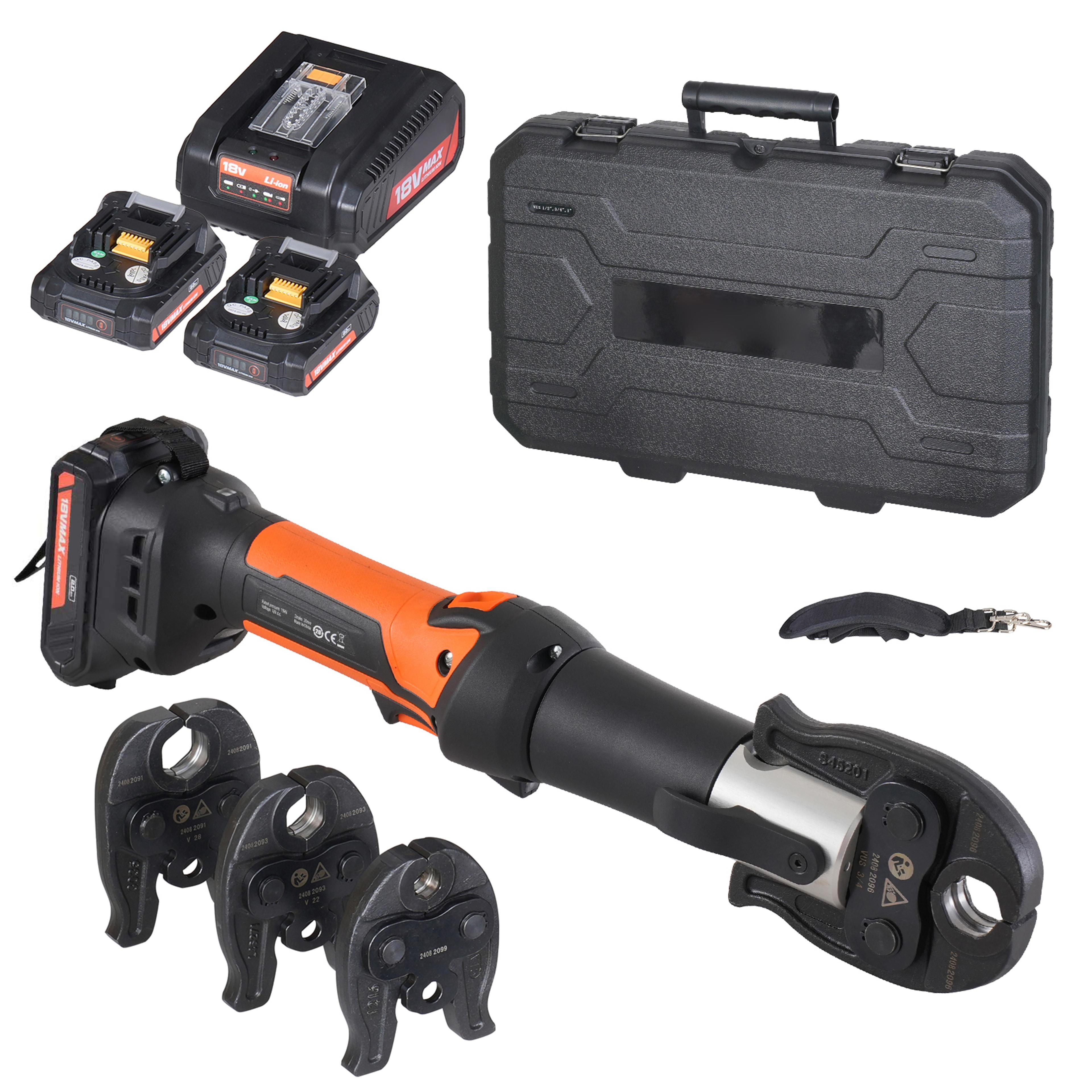 electric pipe crimping tool pro press tool and battery kit with jaws battery press kit