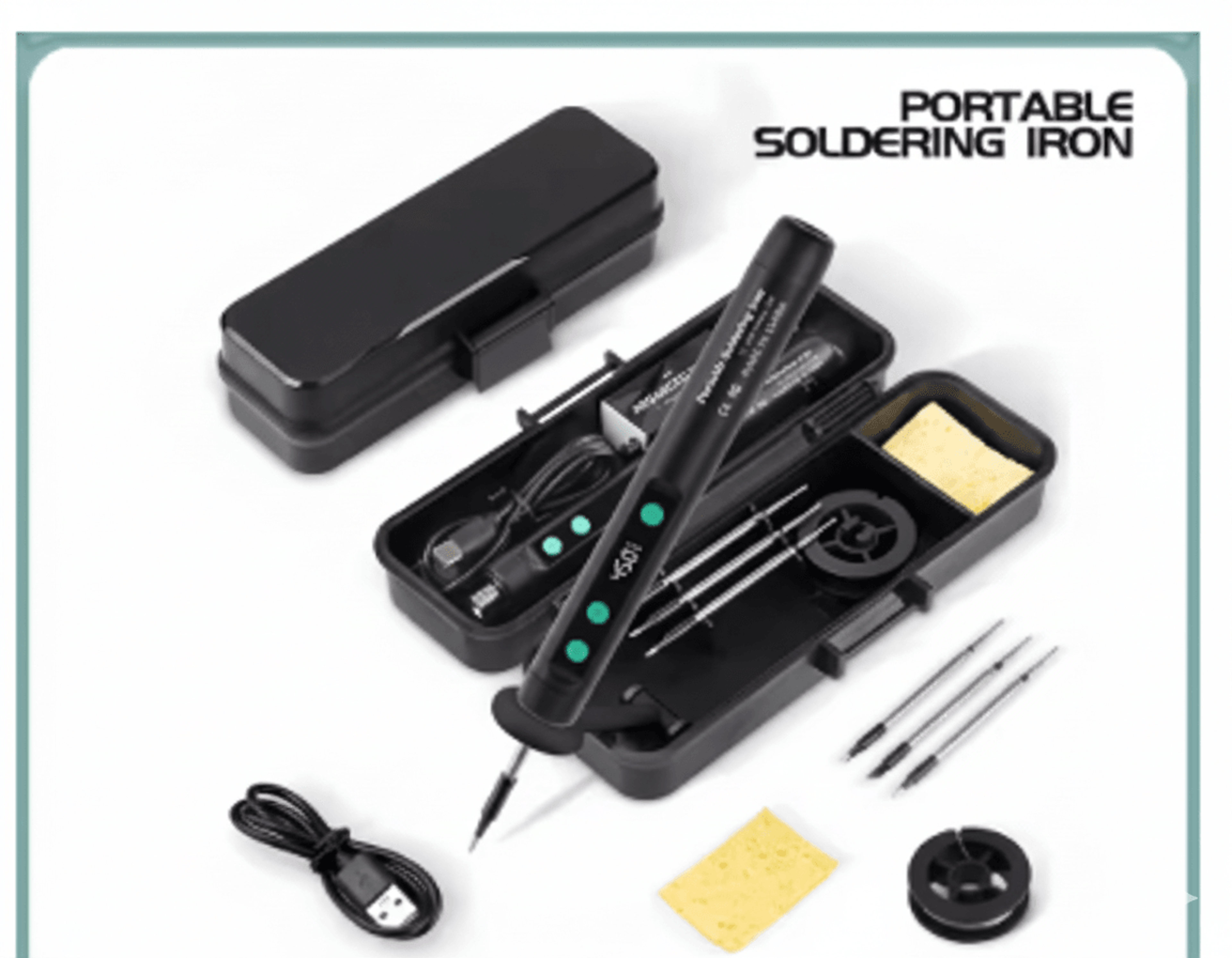 portable wireless soldering iron kit adjustable with tips built-in battery for easy soldering