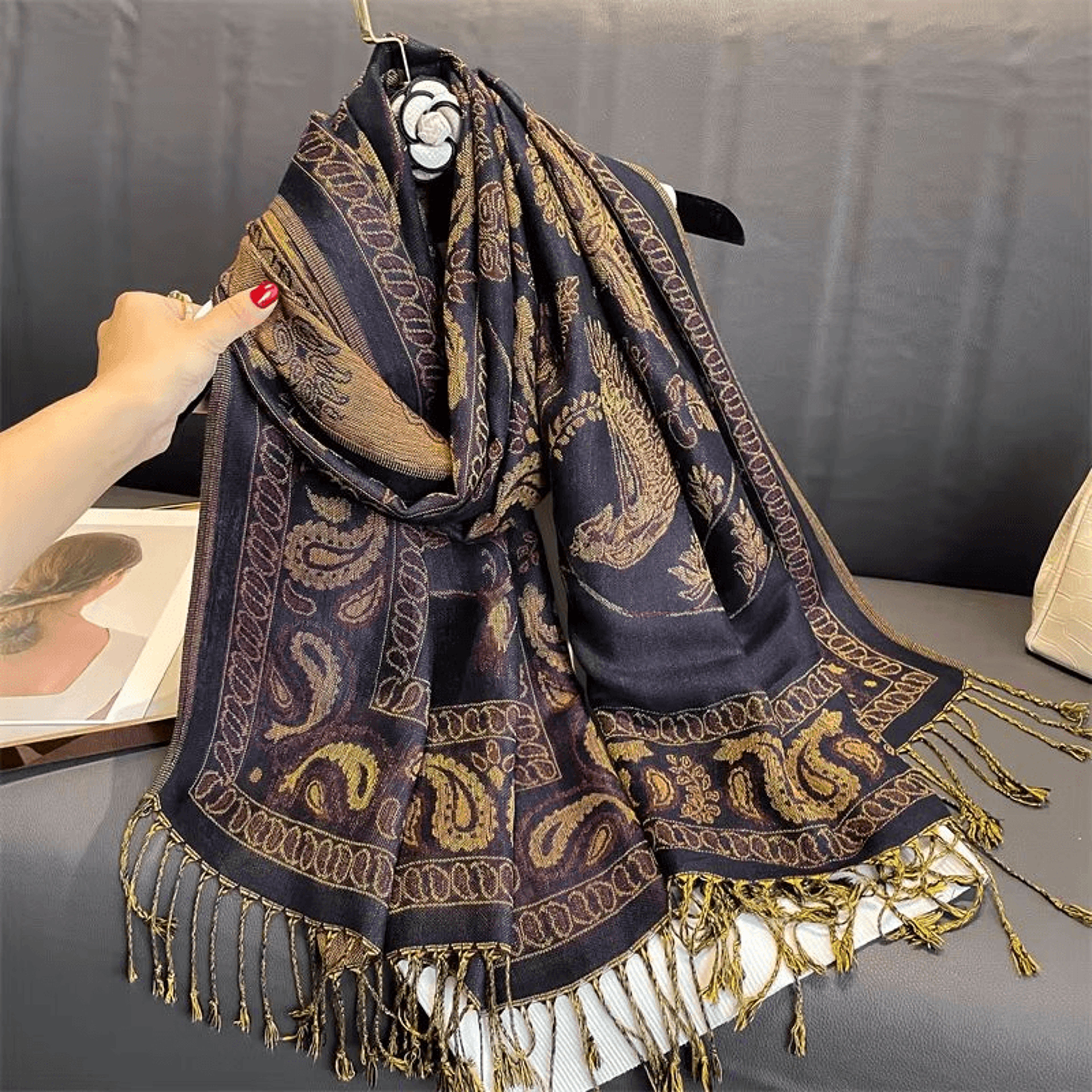 luxury pashmina shawl, warm, soft, stylish wrap for women