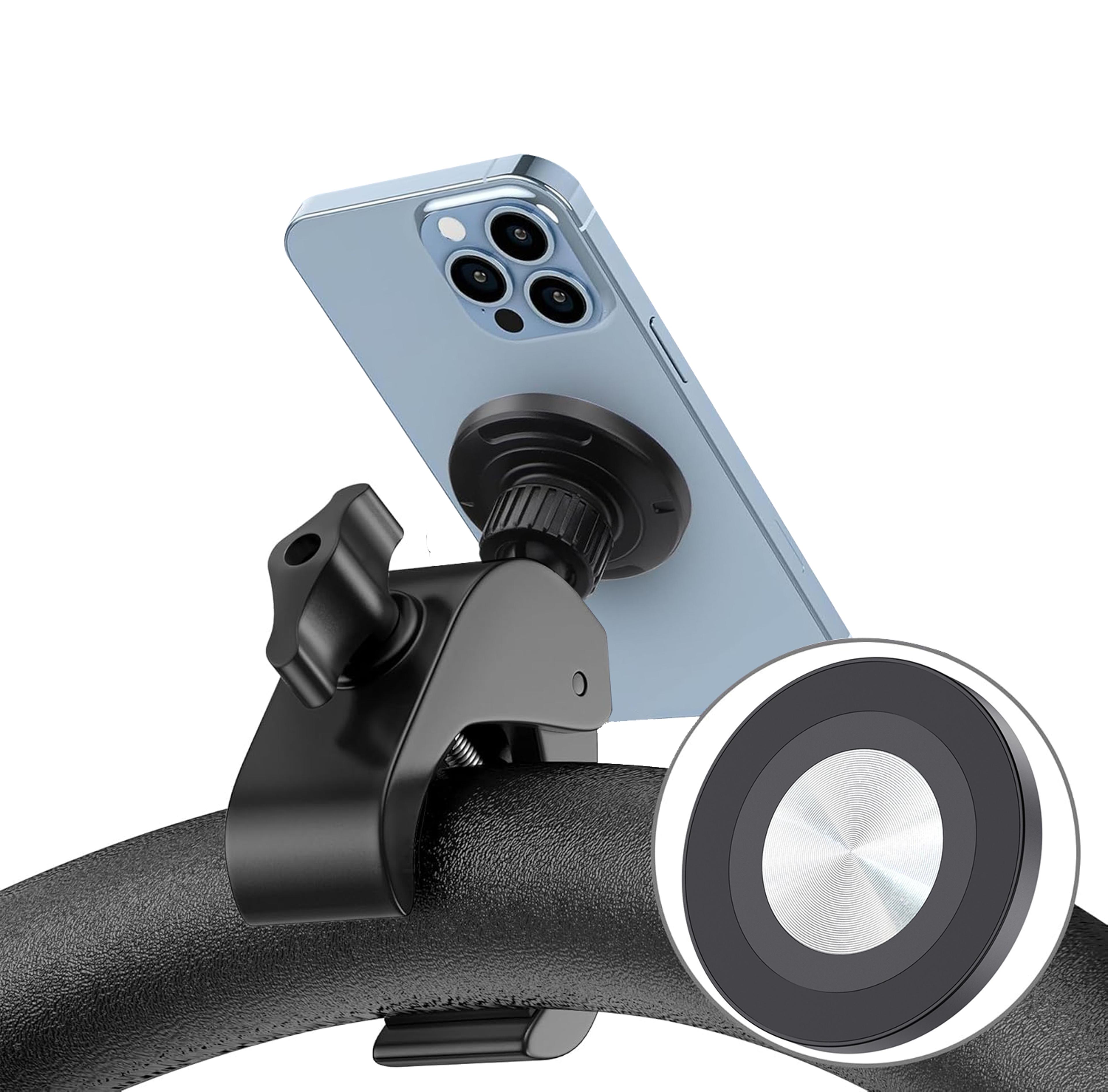 magsafe bike phone mount with clamp handlebar holder for stroller peloton and treadmill