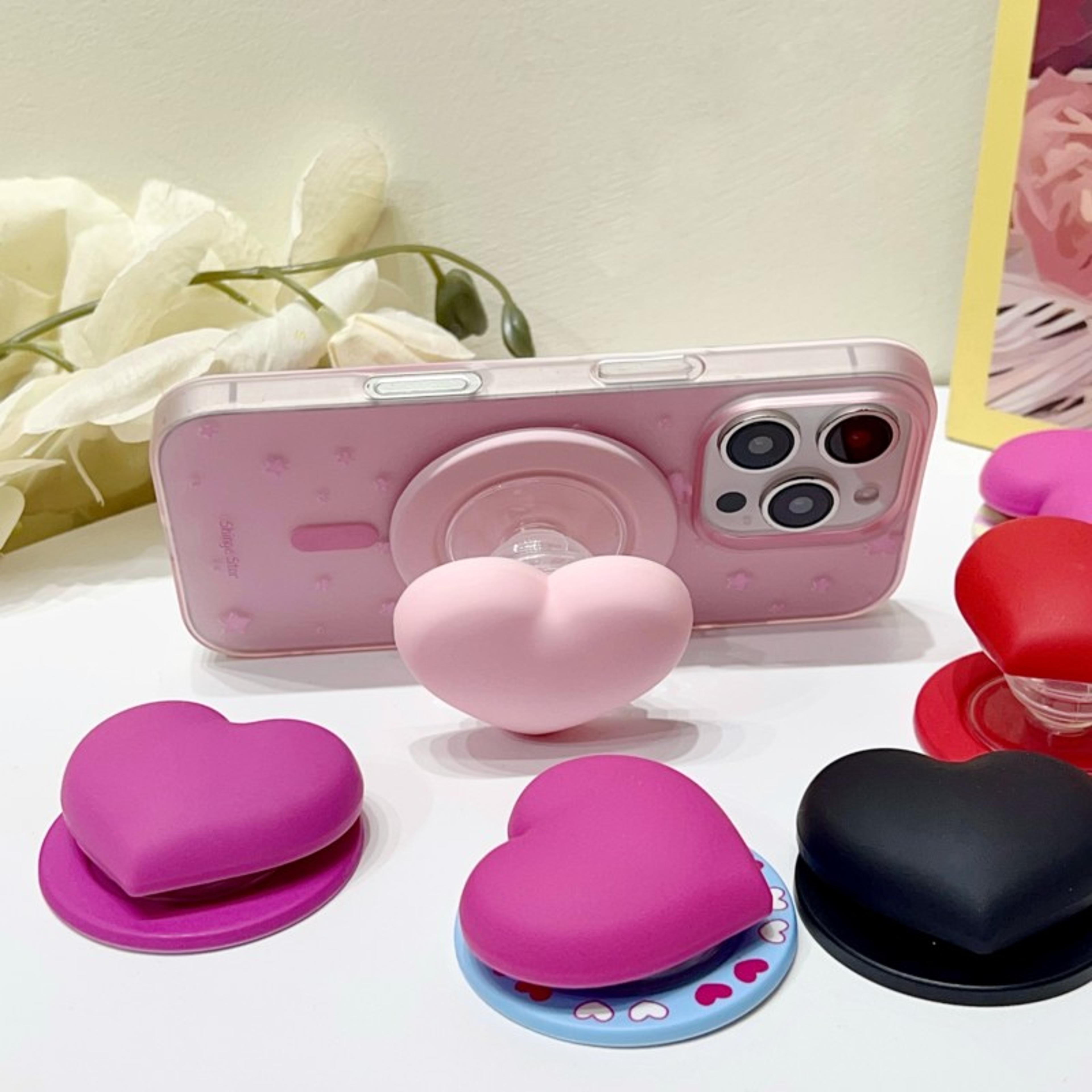 heart magsafe phone grip stand for wireless charging