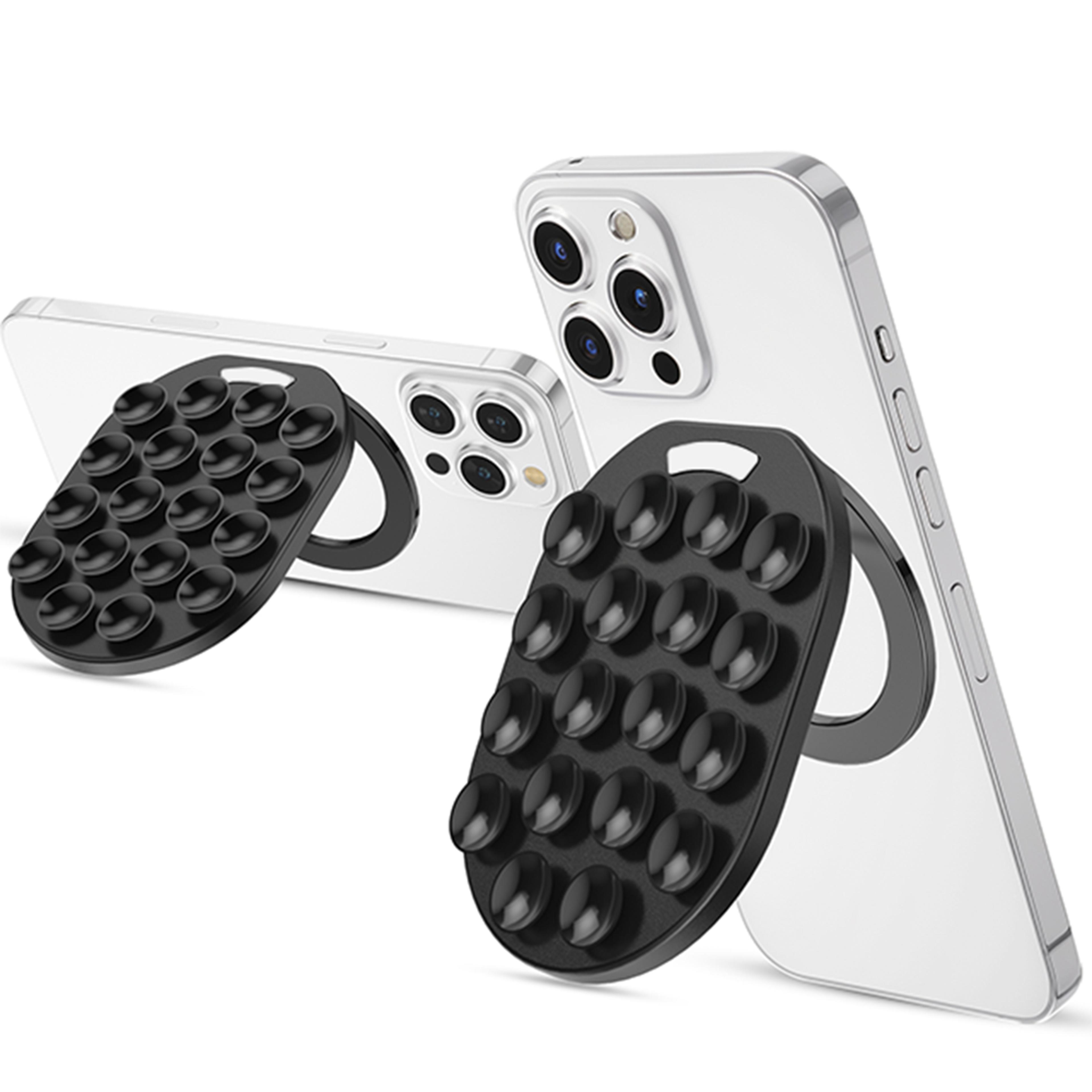 magsafe suction cup phone mount grip stand for mirror, selfies and hands free viewing
