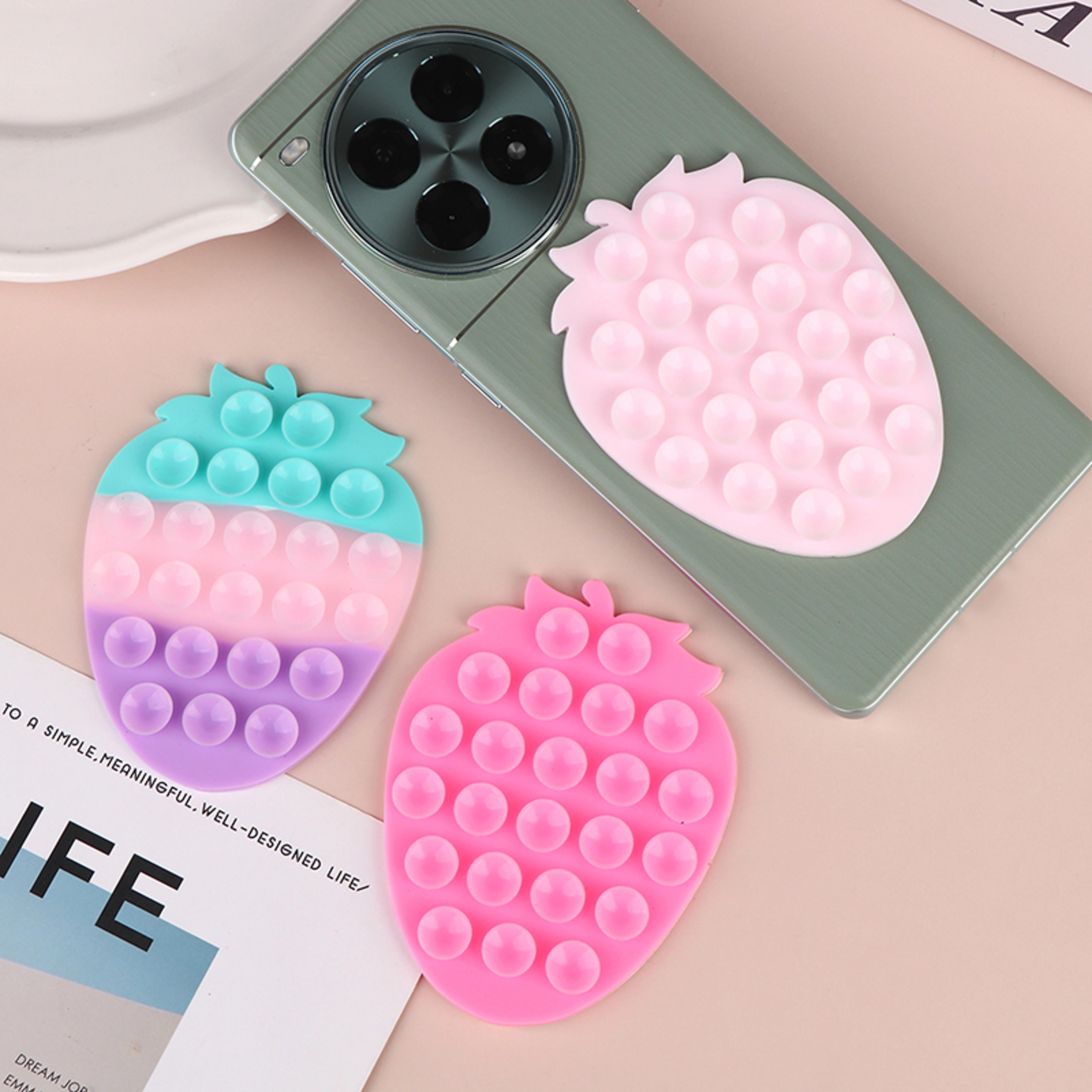 strawberry silicone phone suction mount hands free washable holder