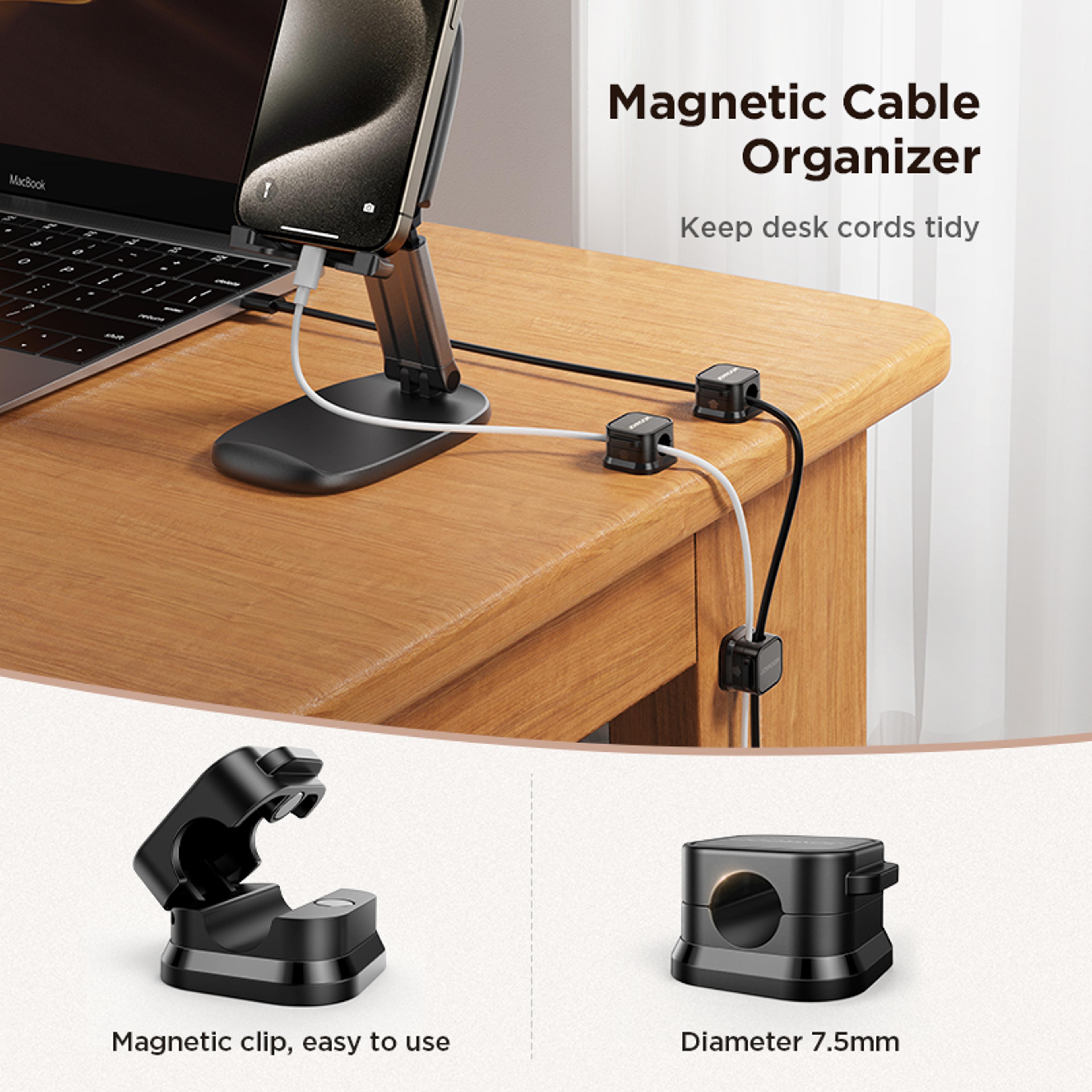 joyroom magnetic cable clips for desk and under desk cable management