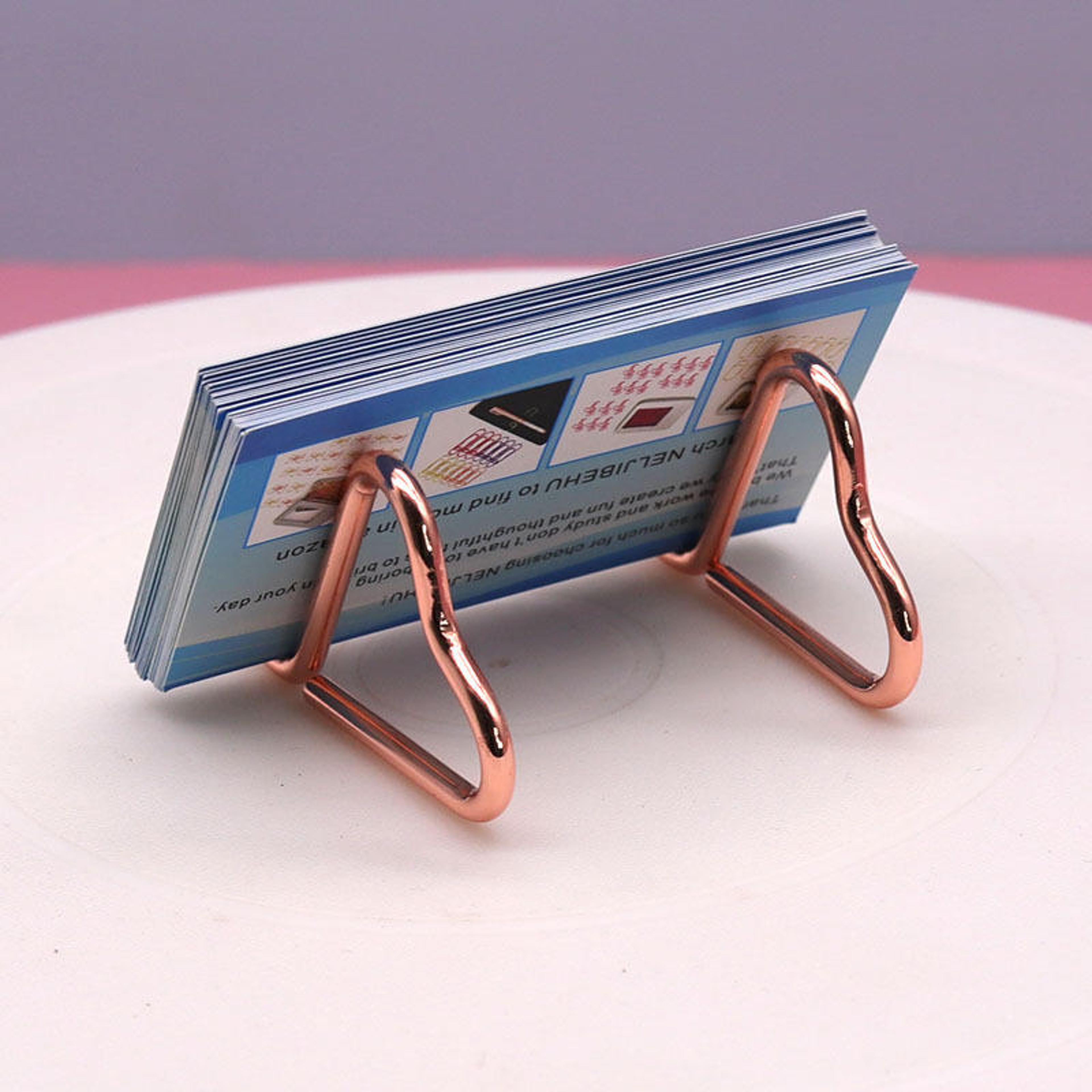 metal phone holder and business card stand for desk