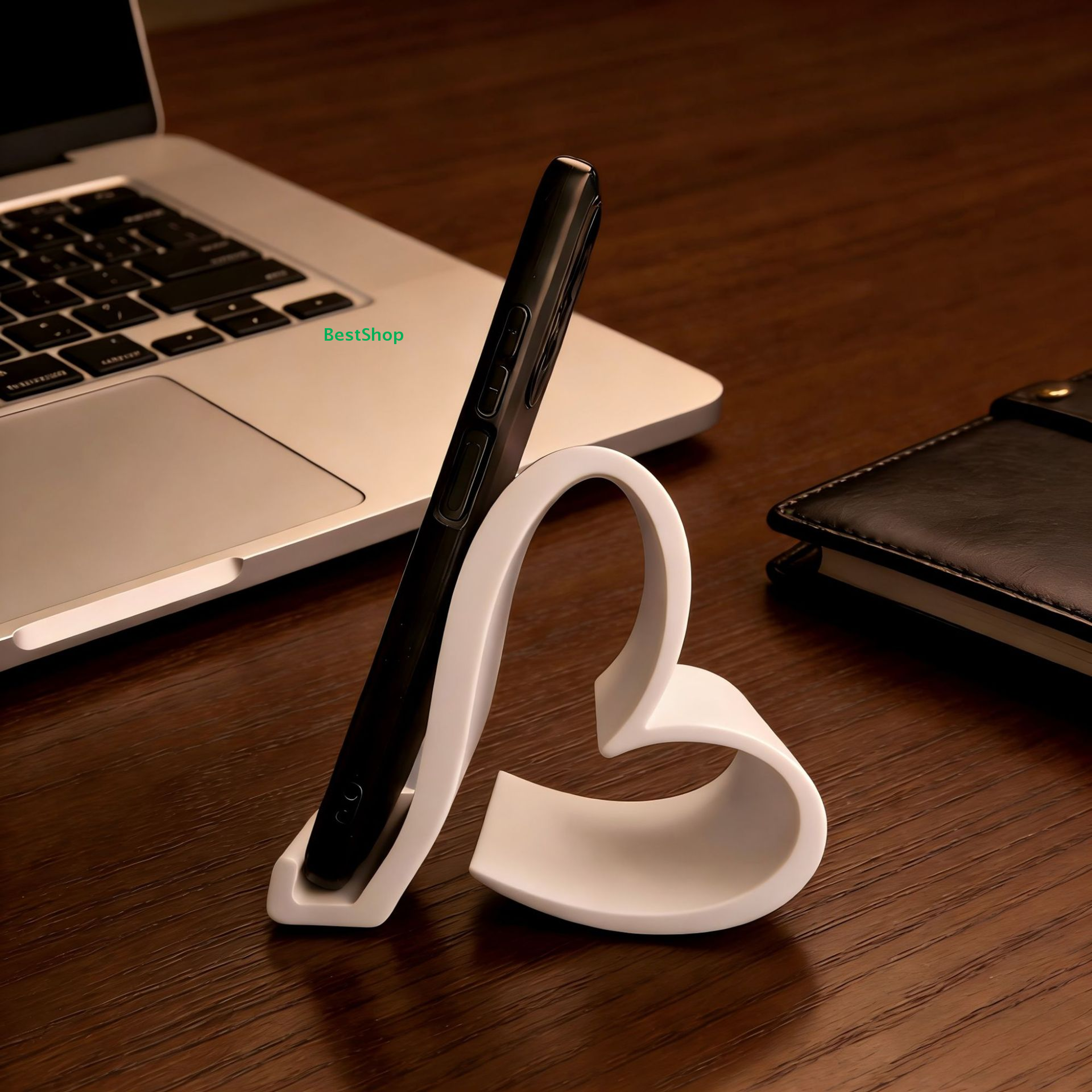 heart phone stand for desk cute non slip phone holder for video calls