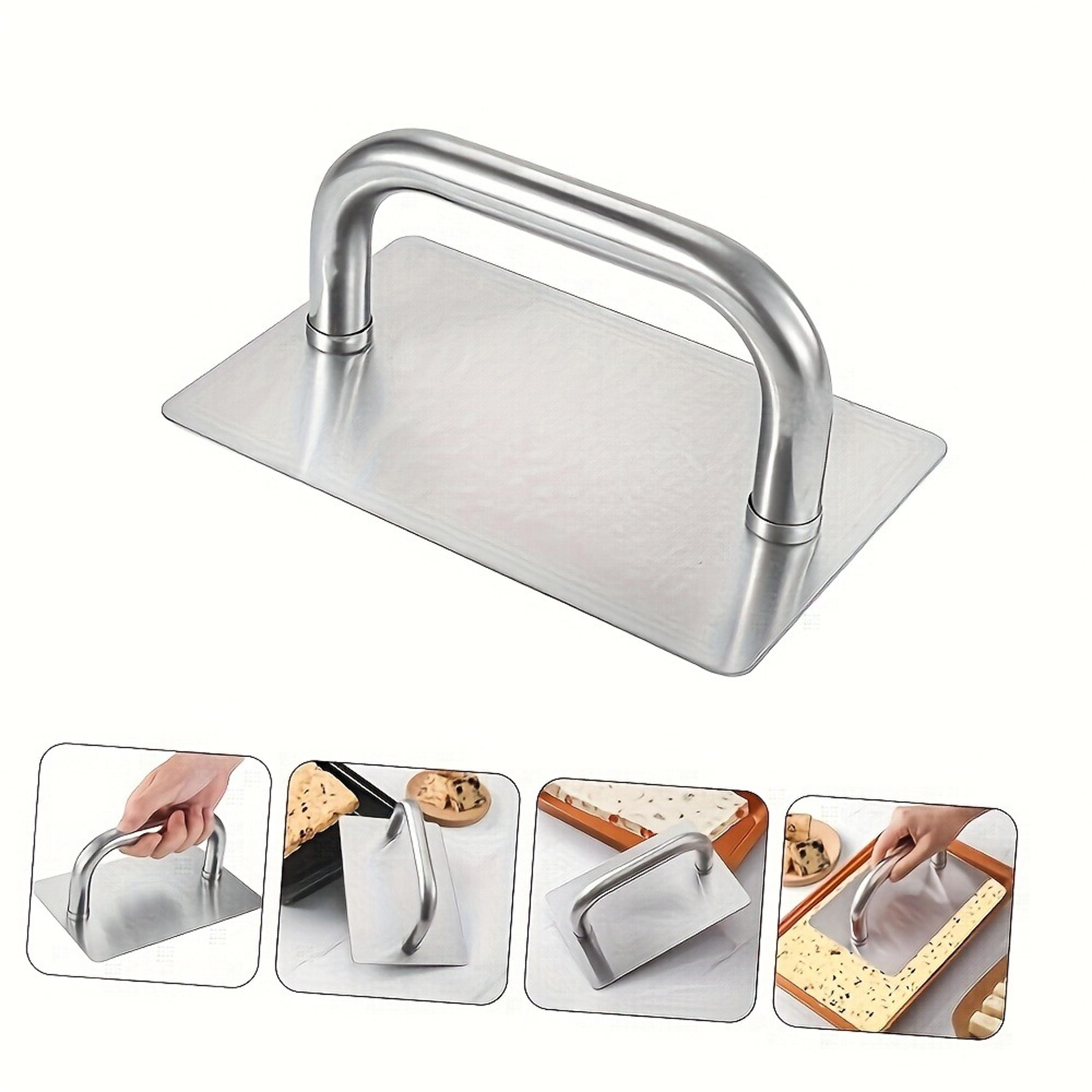 stainless steel burger press with handle for patties dough and pastries
