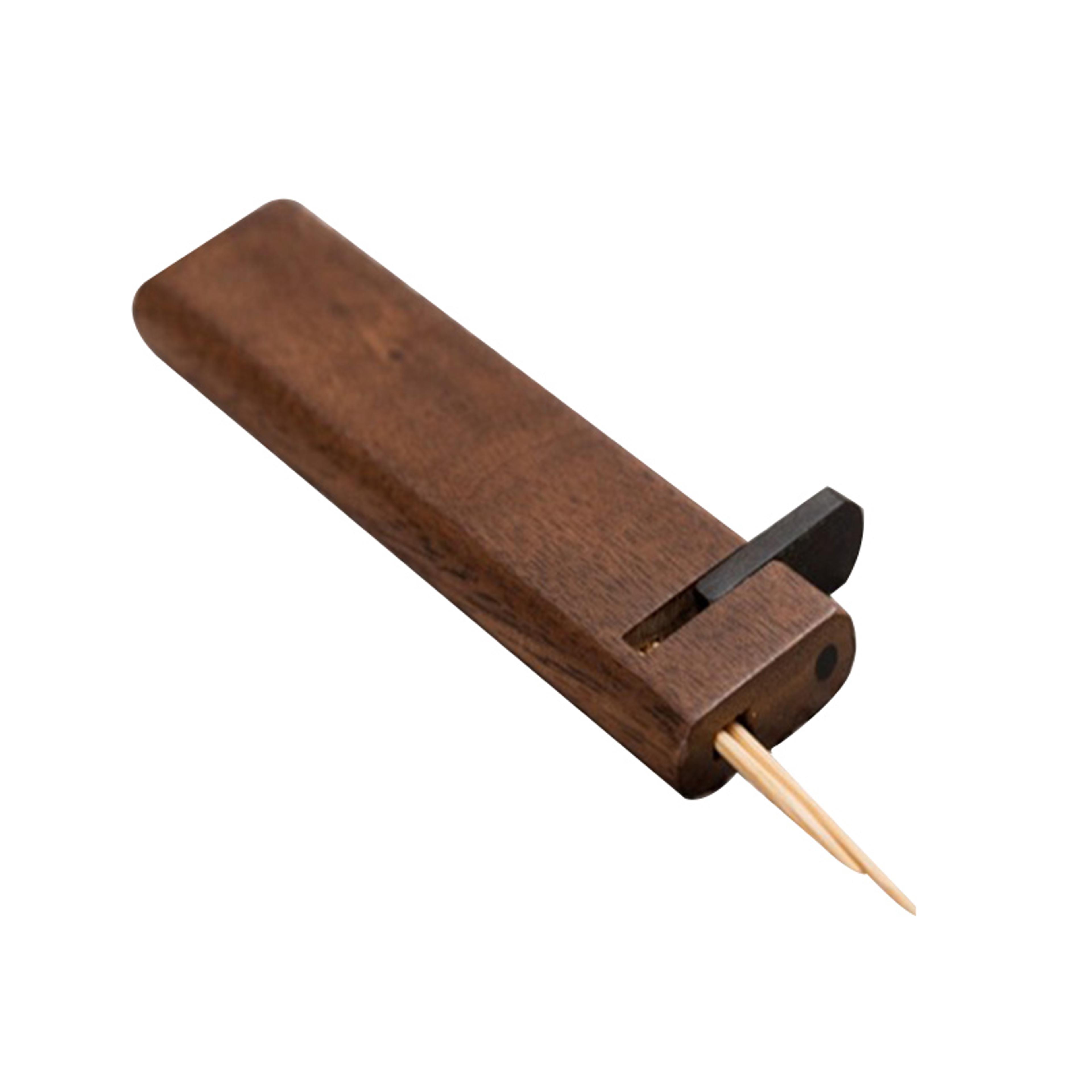 black walnut portable toothpick case wooden travel holder