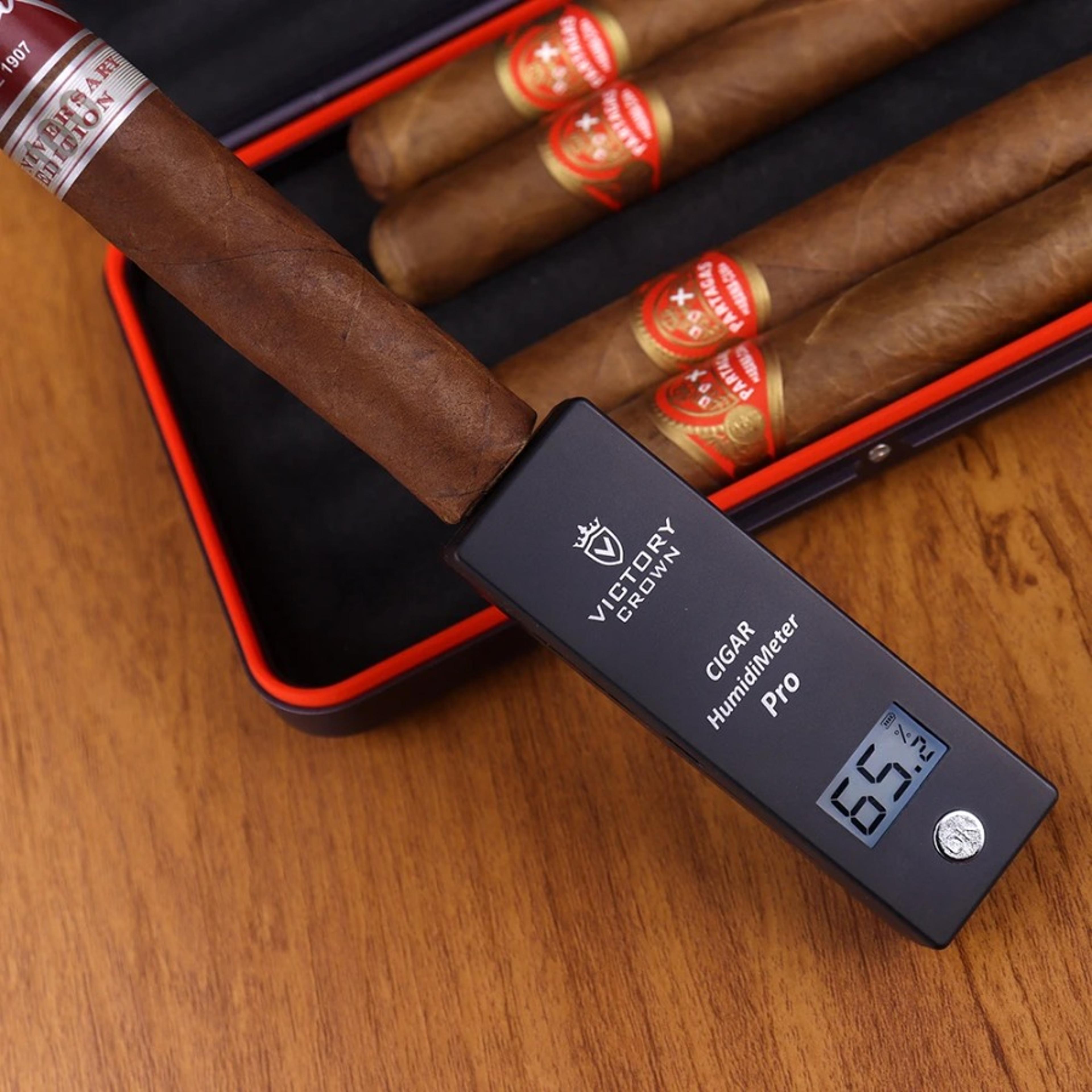 portable cigar hygrometer lcd tobacco moisture meter for humidor accuracy