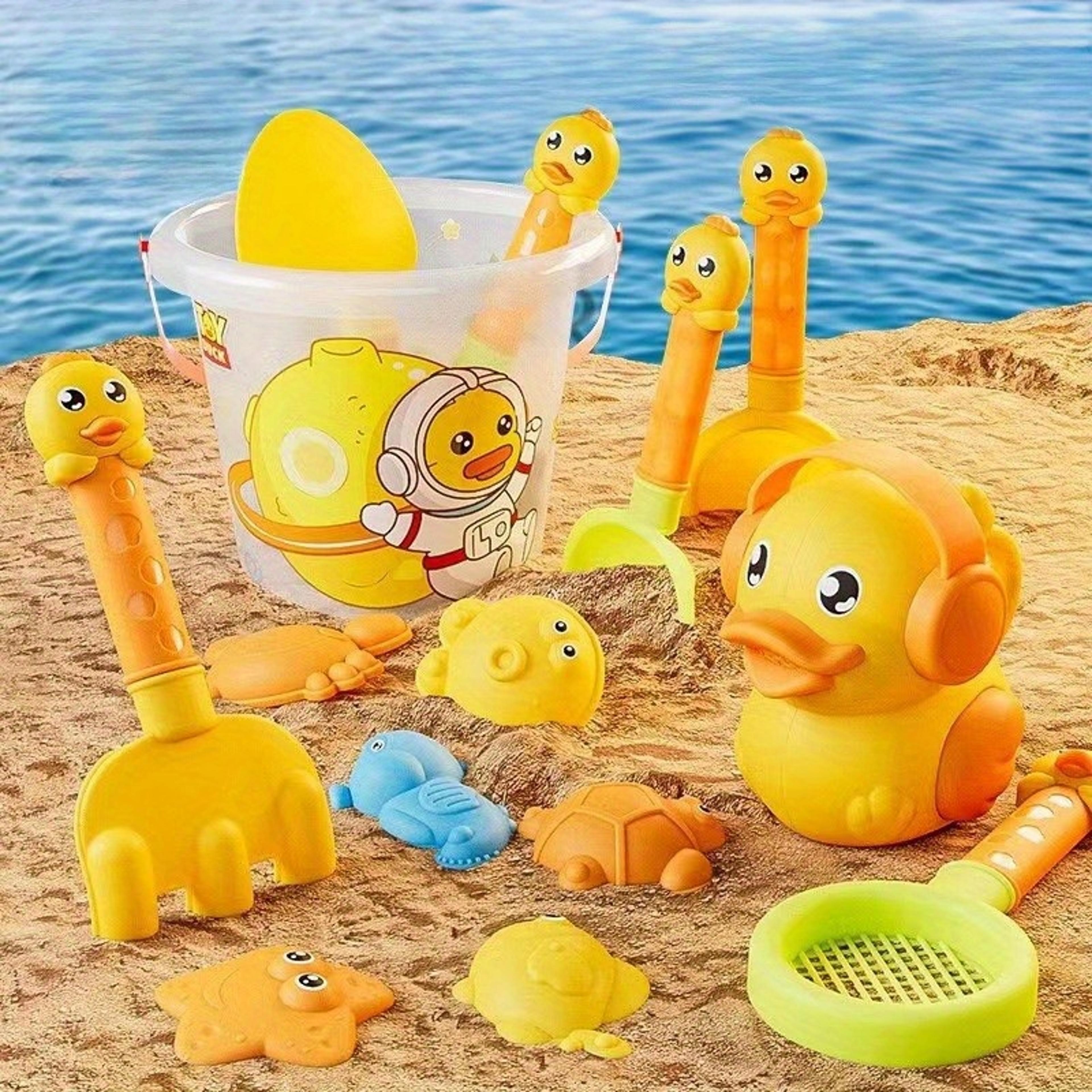 kids beach toy set with bucket and shovels sand castle building kit
