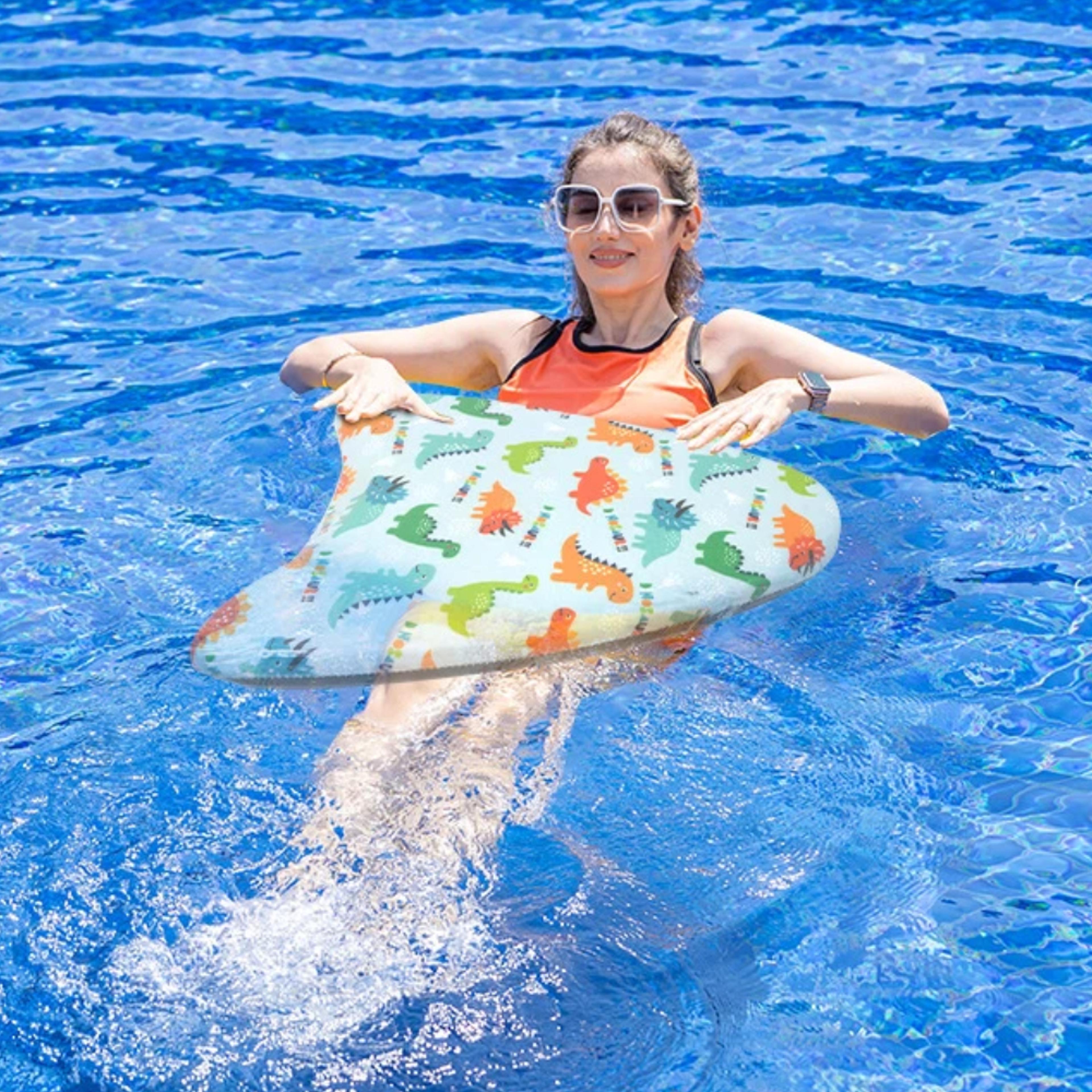kids inflatable surfboard swim float board with handles for pool and beach