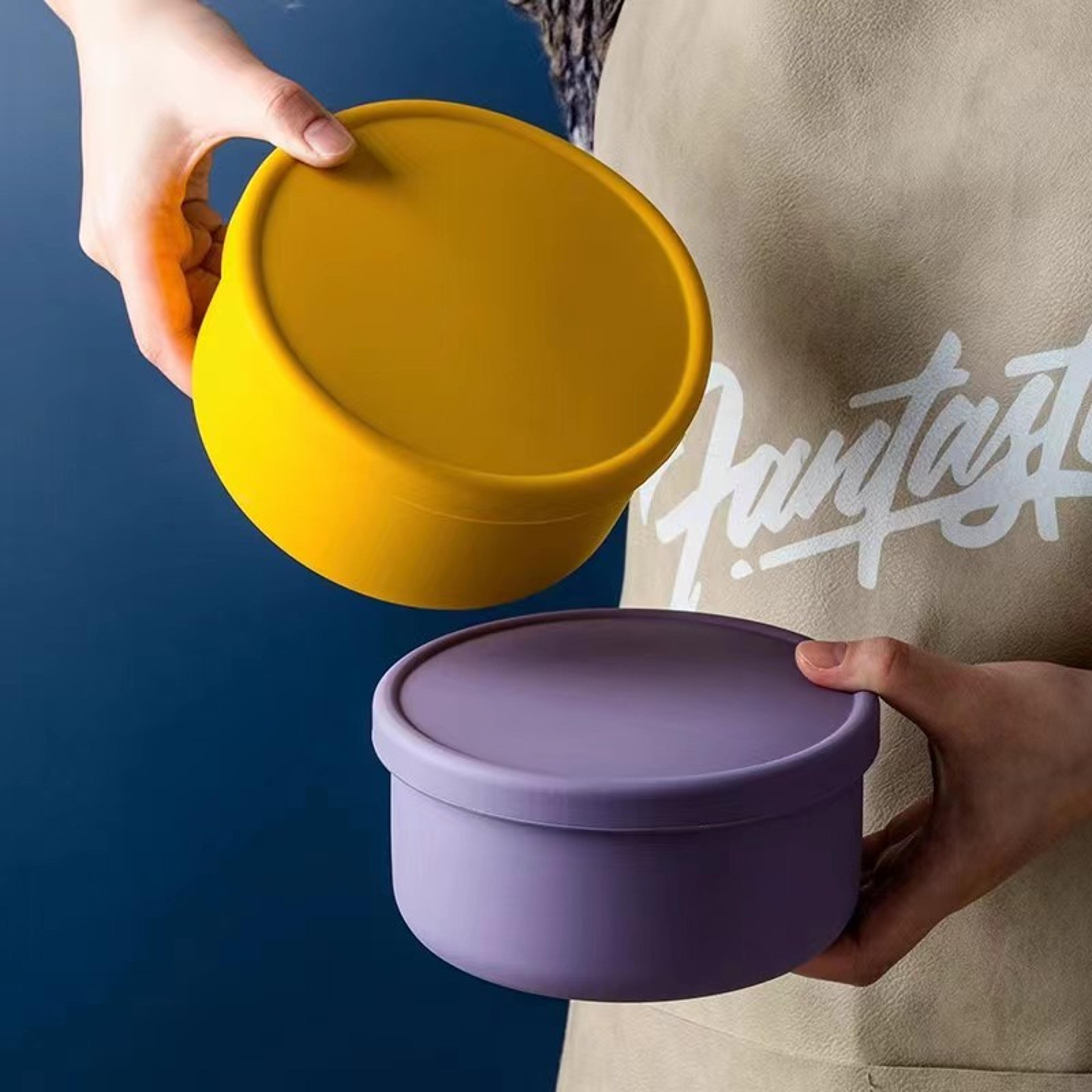 700ml silicone lunch box microwave safe leakproof salad bento container