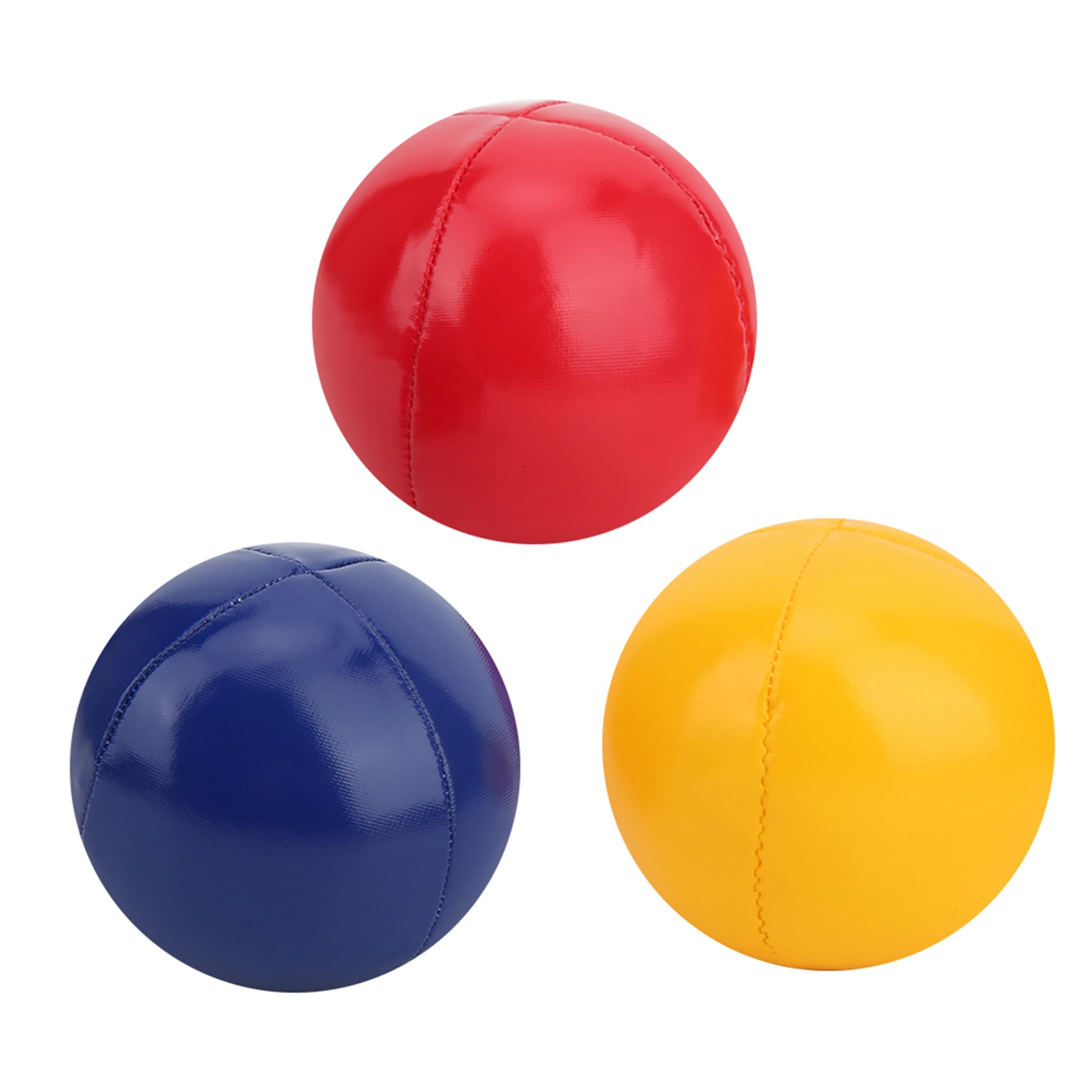 leather juggling ball set with mesh bag for beginner practice indoor toss play