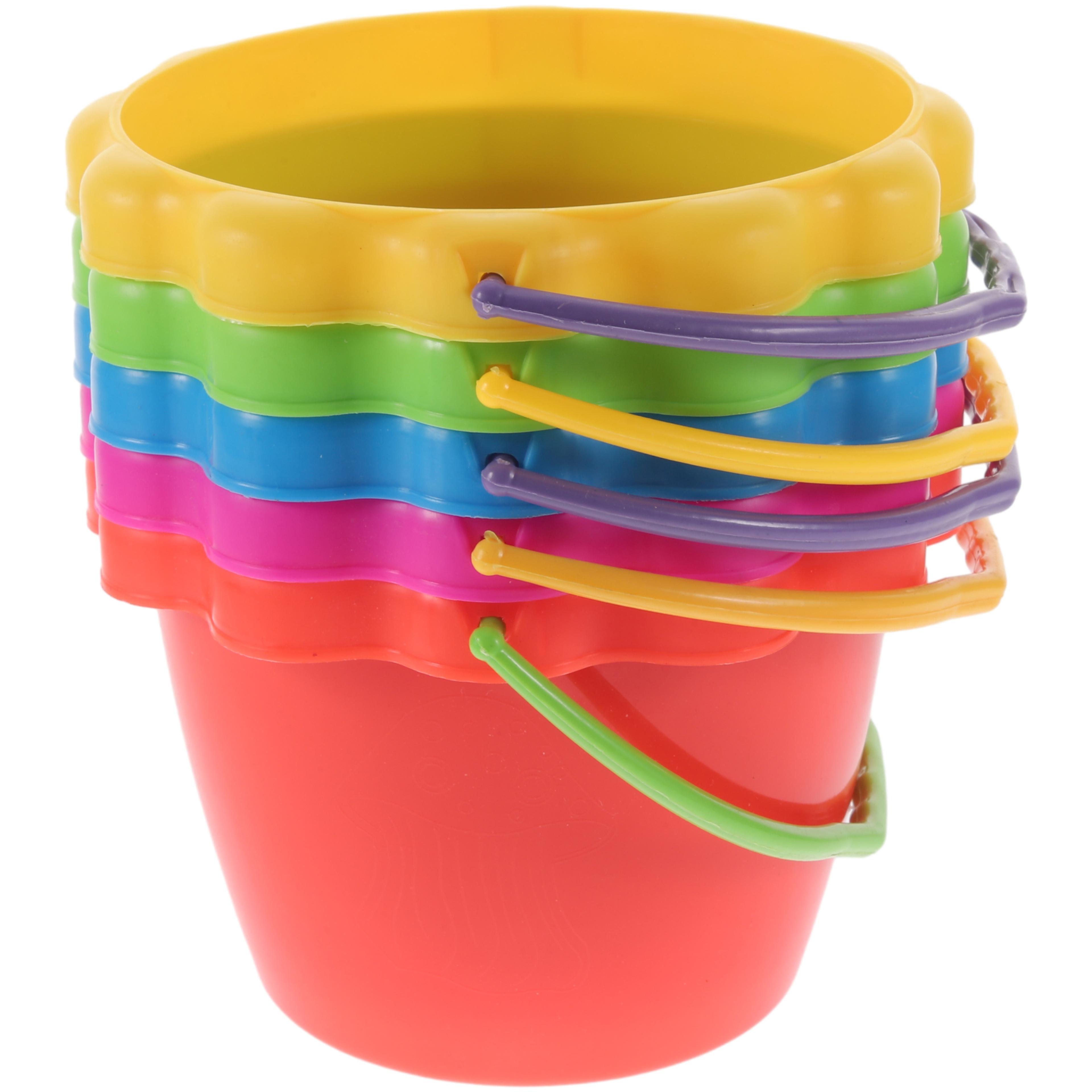 silicone beach toy set with collapsible bucket for kids