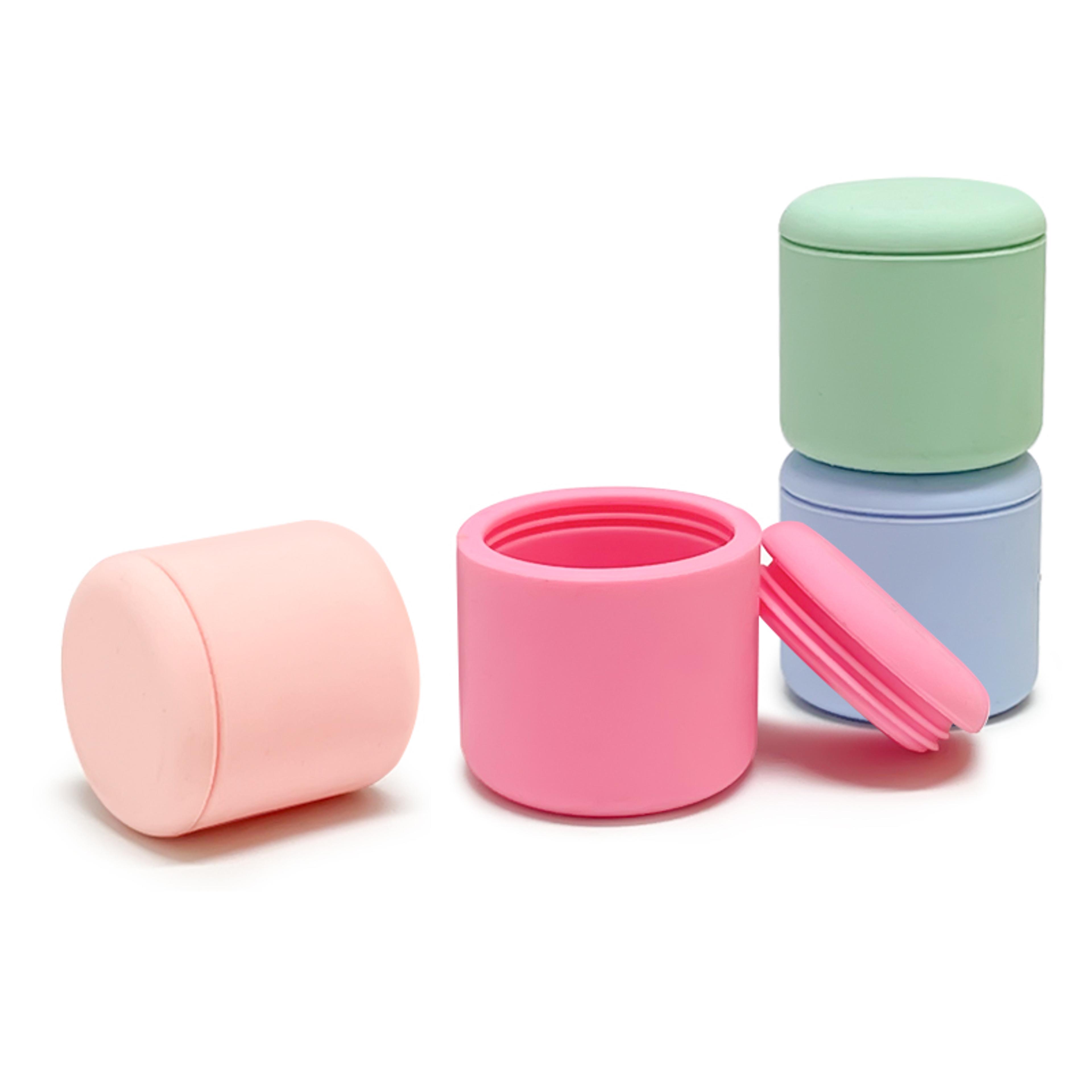 leak proof silicone travel jars for toiletries refillable cosmetic cream containers