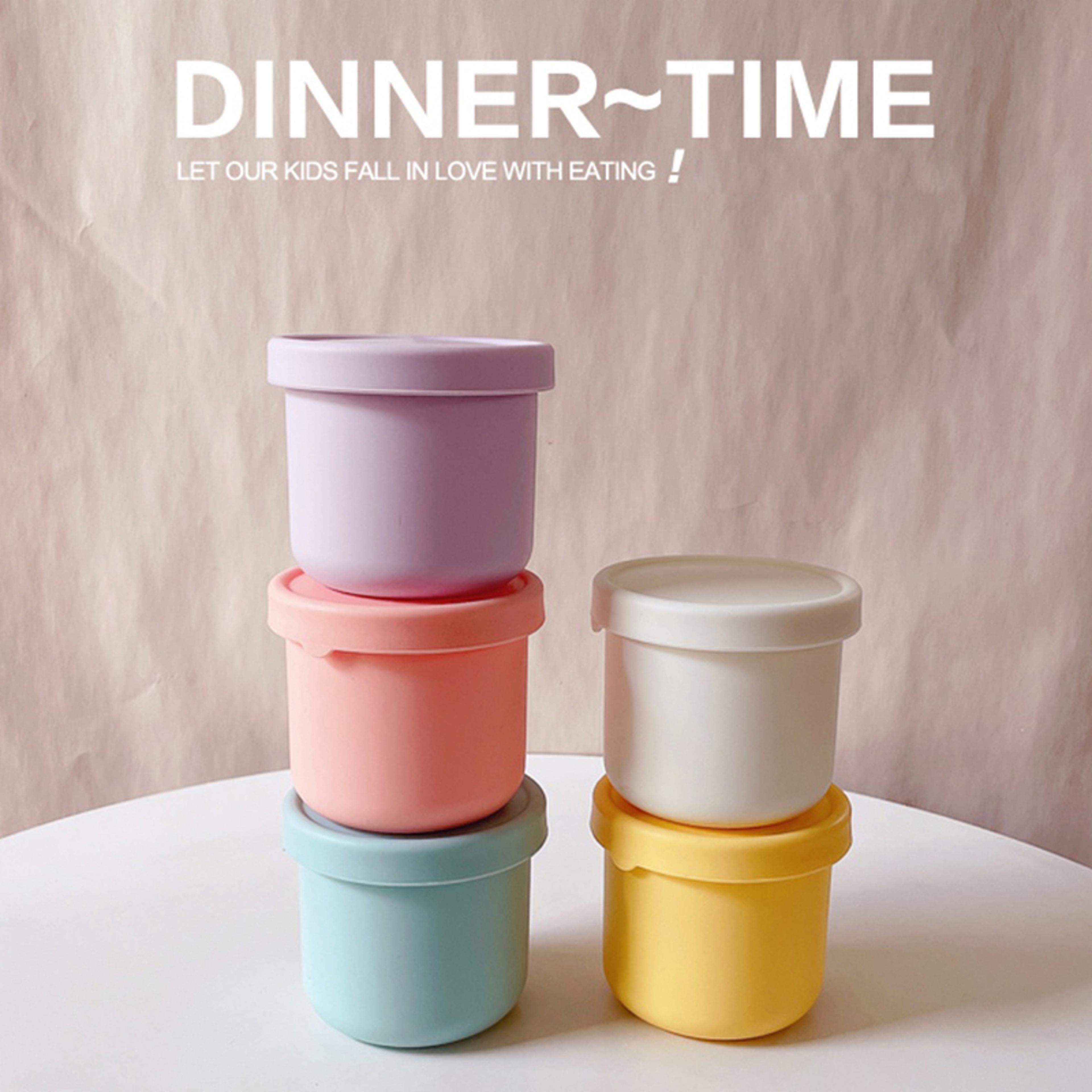 leakproof silicone salad dressing container to go 250ml reusable bento cup for kids lunch box