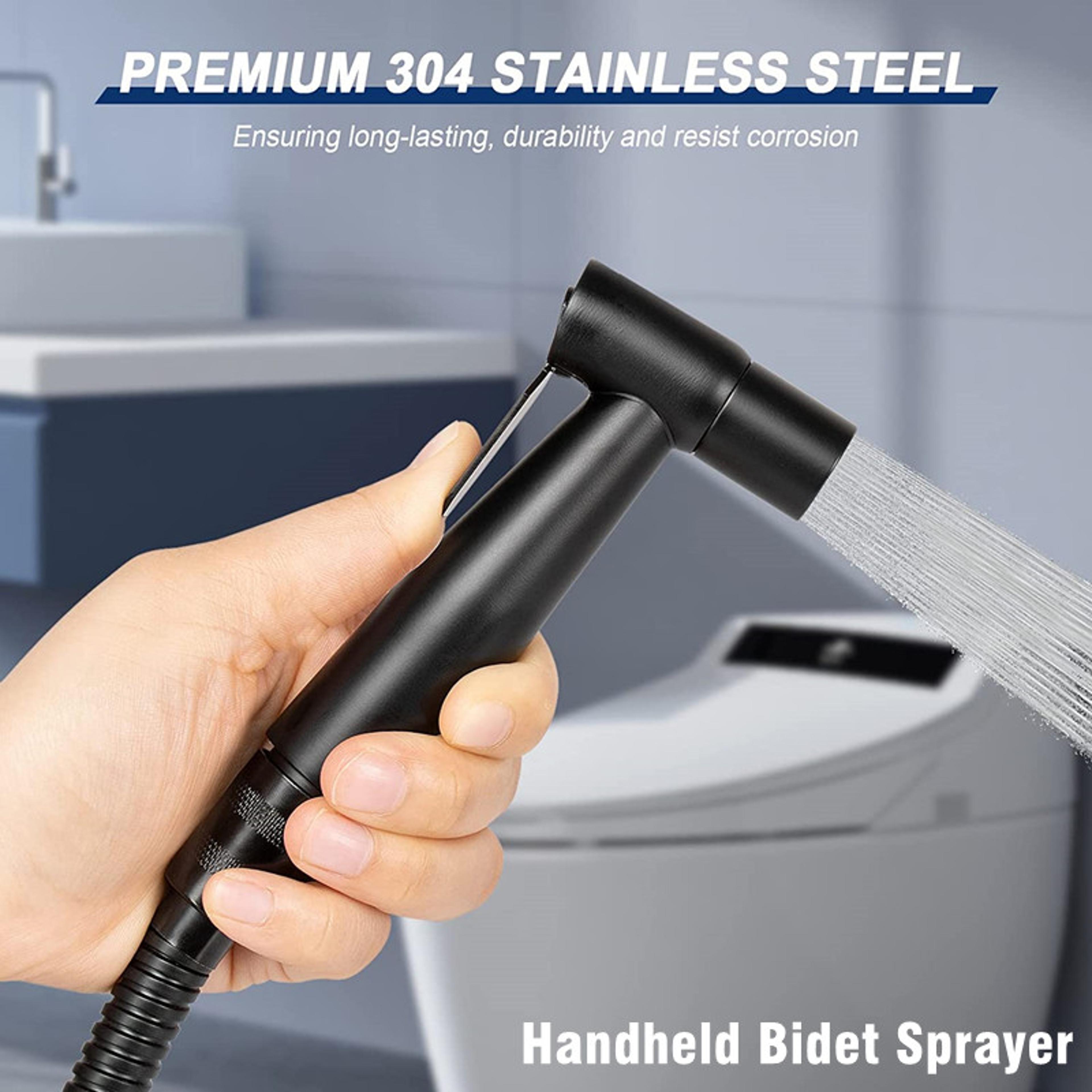stainless steel handheld bidet sprayer for toilet with holder