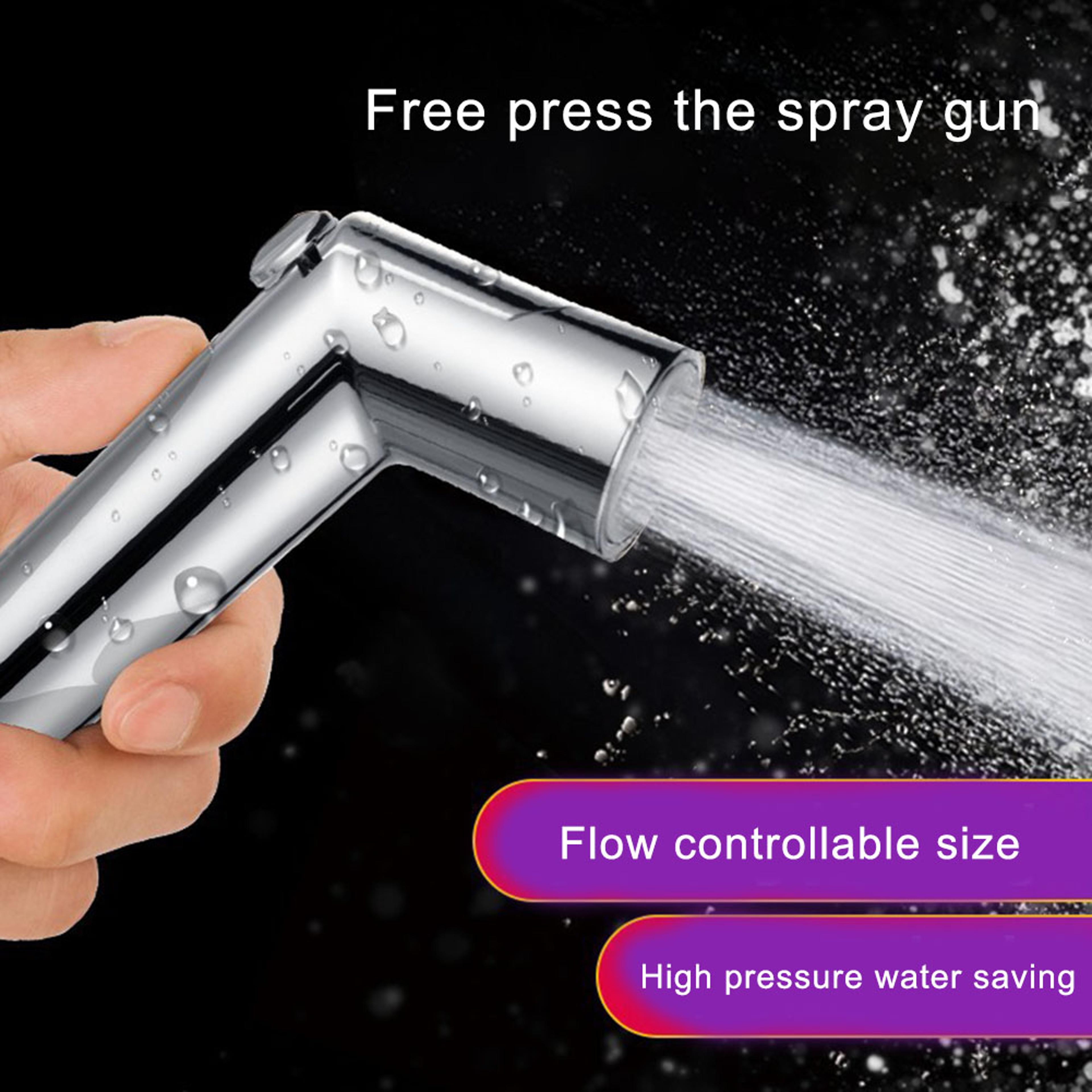 handheld bidet sprayer nozzle with adjustable water control for toilet and hose fittings