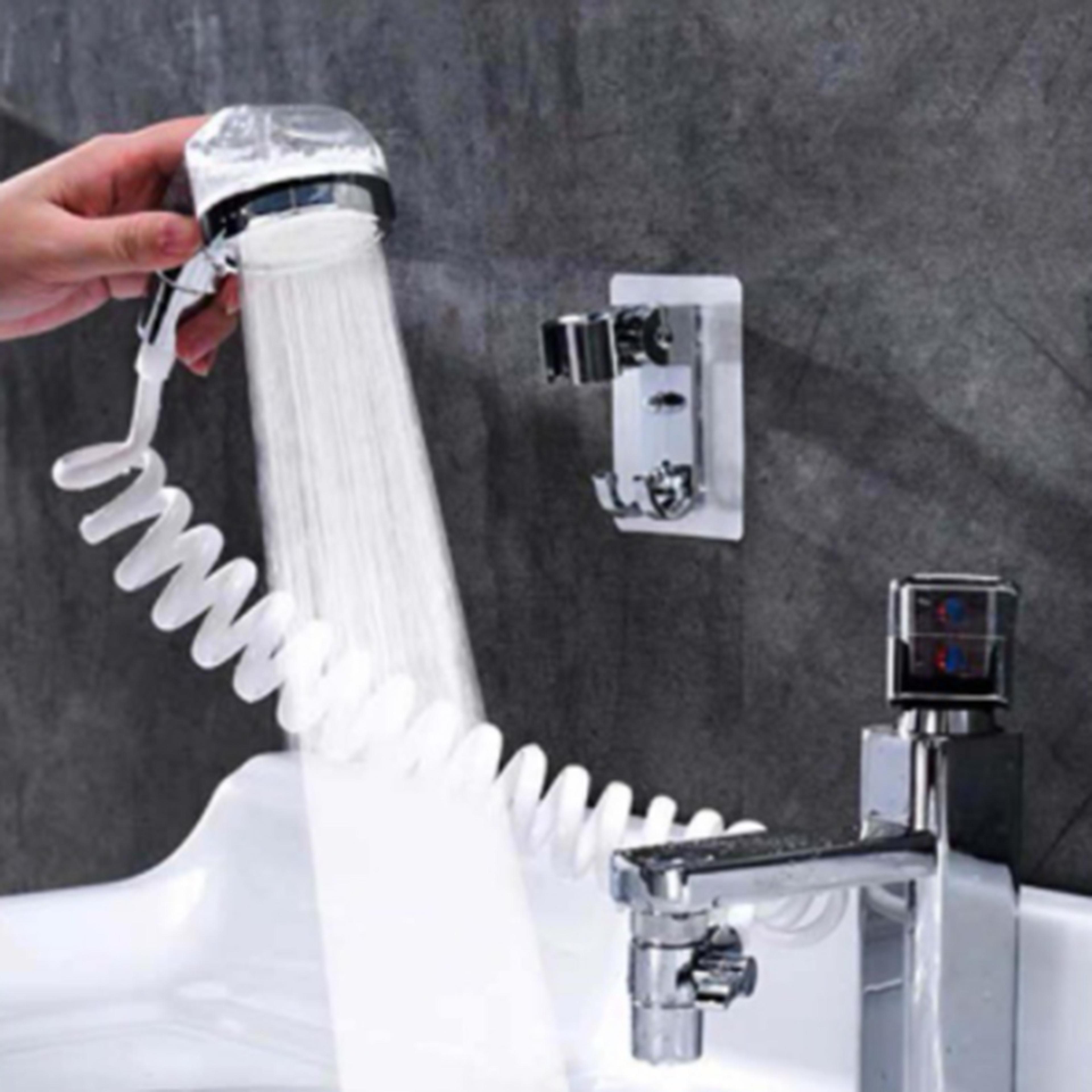 bathroom faucet sprayer set with handheld shower head and hose