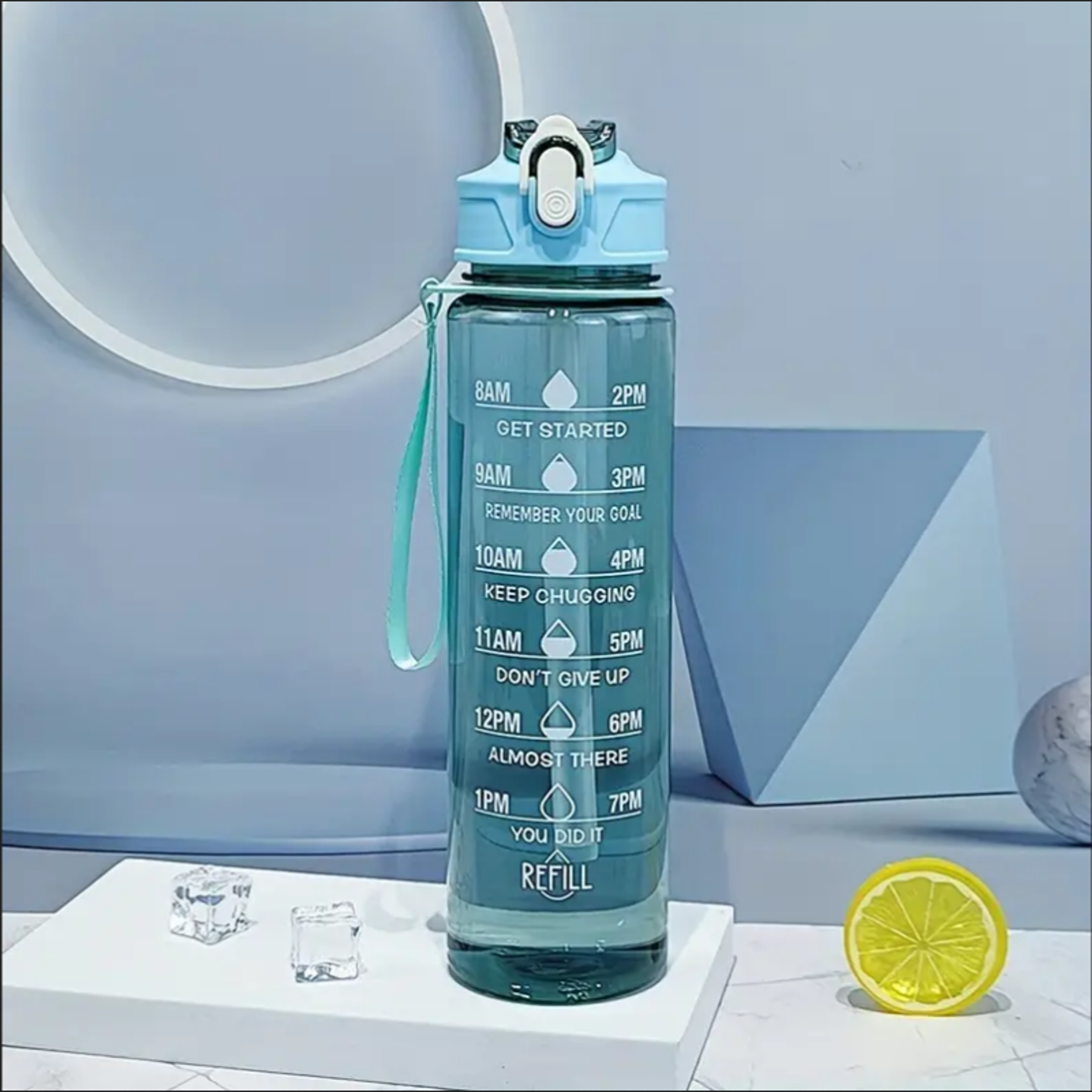 motivational water bottle with time marker leak proof bpa free gym bottle