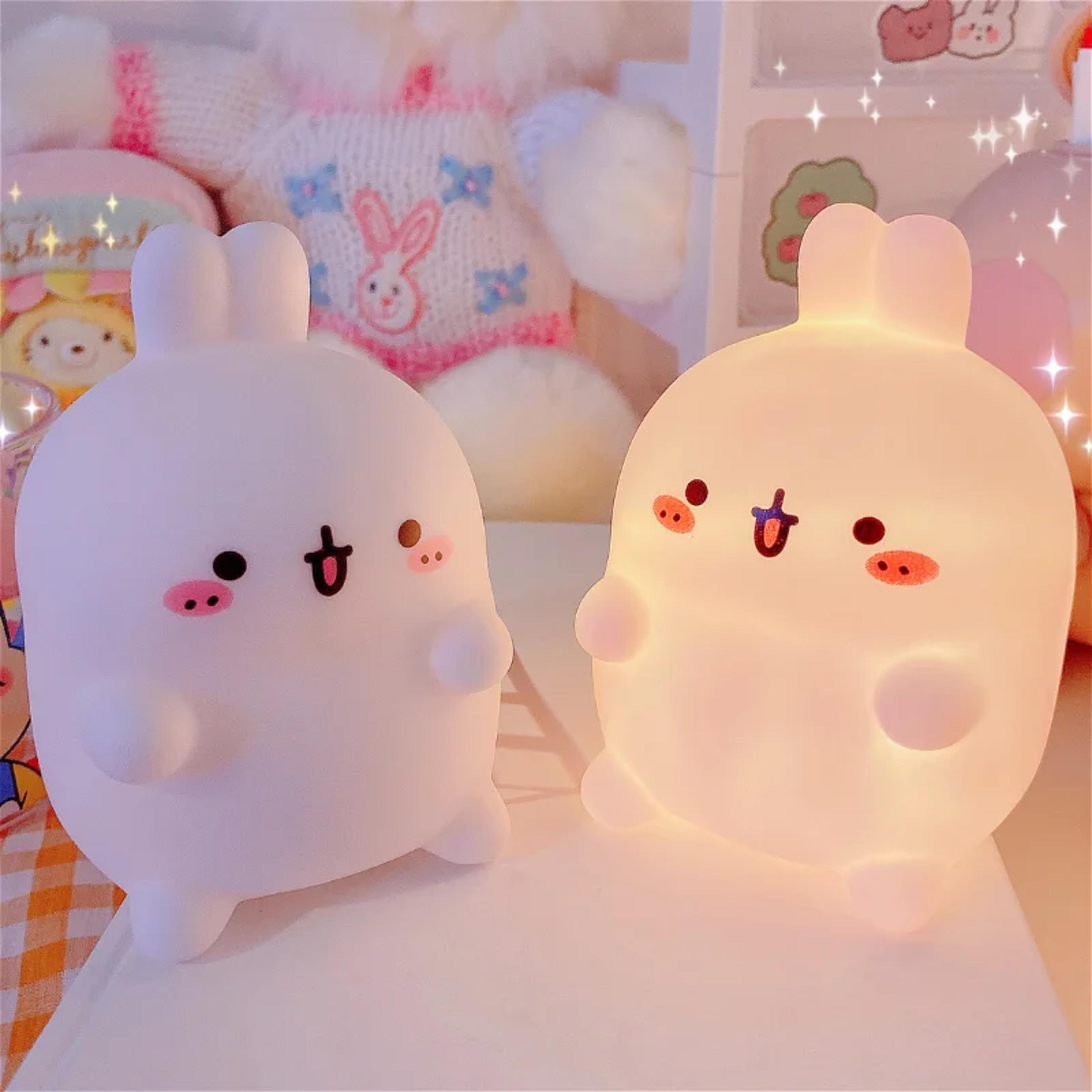 cute rabbit night light bunny bedside lamp for kids nursery decor