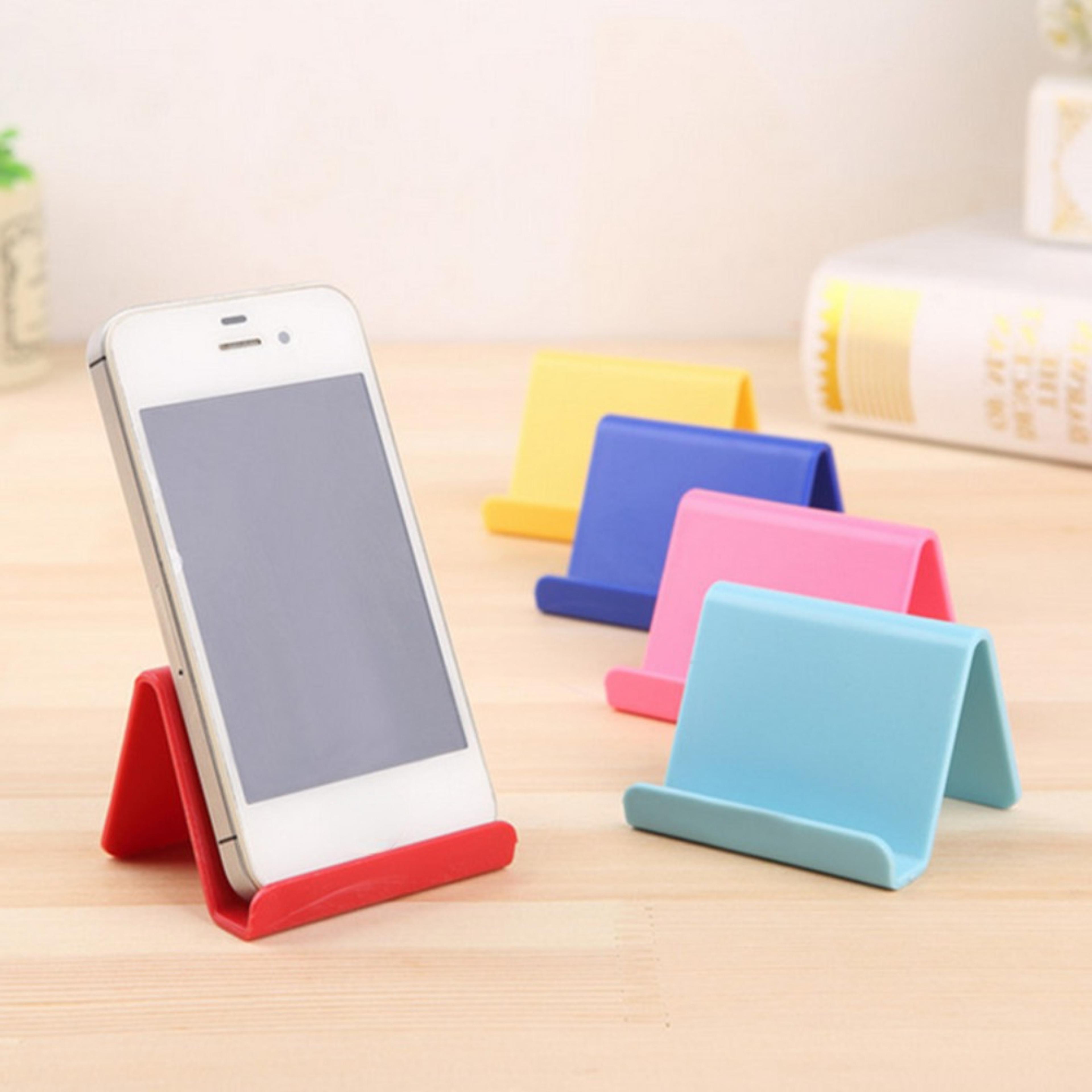 candy color portable phone stand for desk mini cell phone holder for travel and everyday viewing