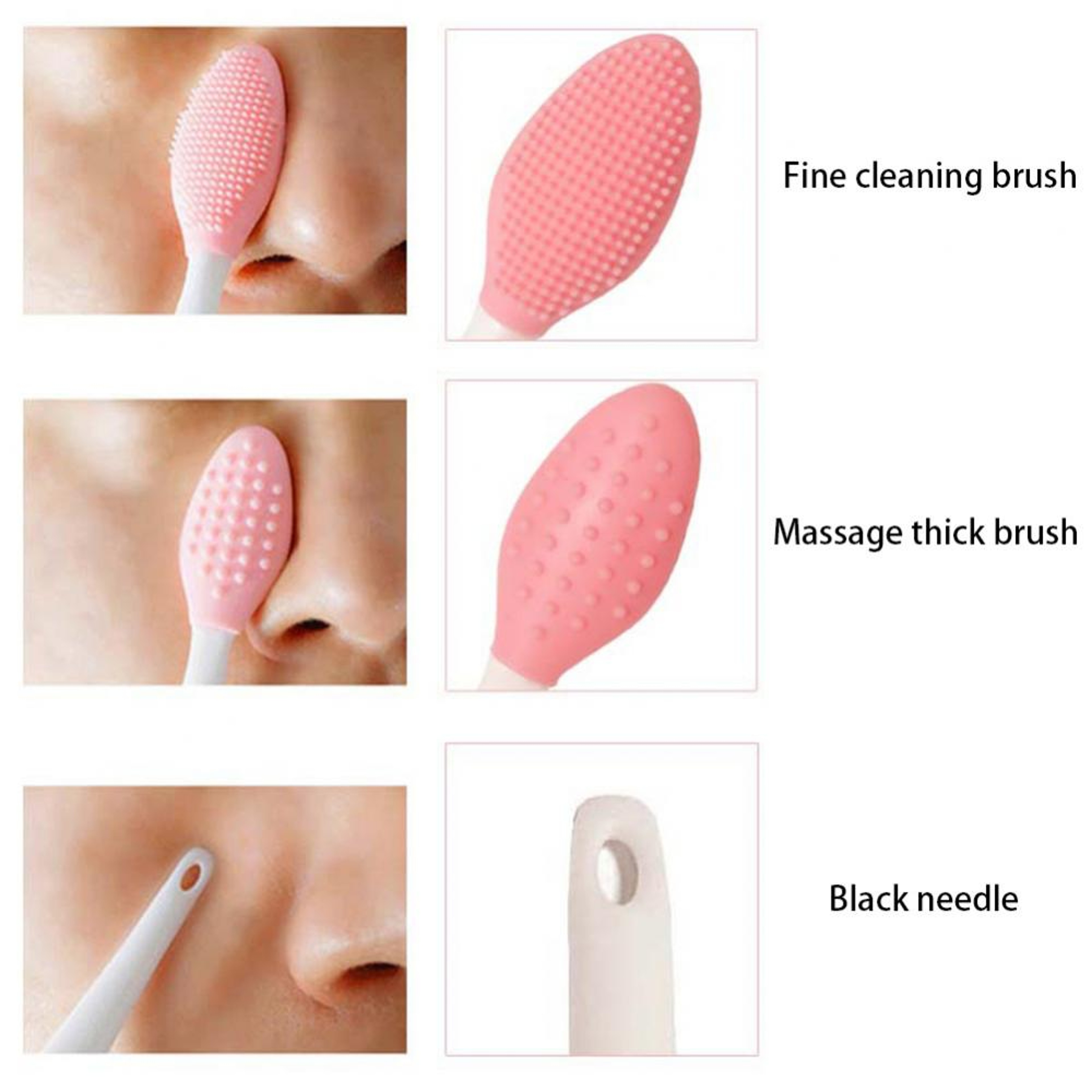 Silicone Face Scrubber Facial Cleansing Brush With Replacement Head 2