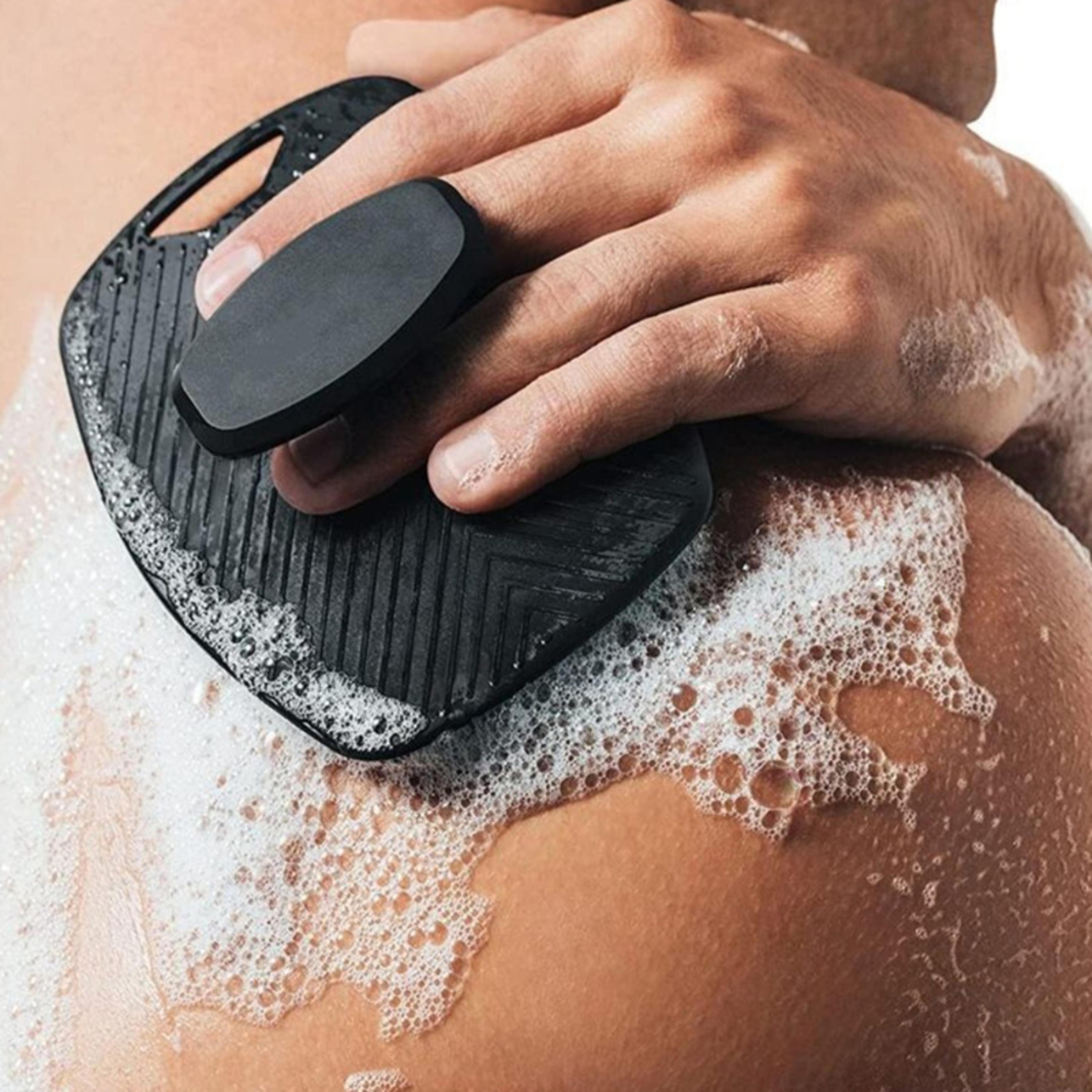 soft silicone exfoliating brush for men gentle body cleansing & shower massage