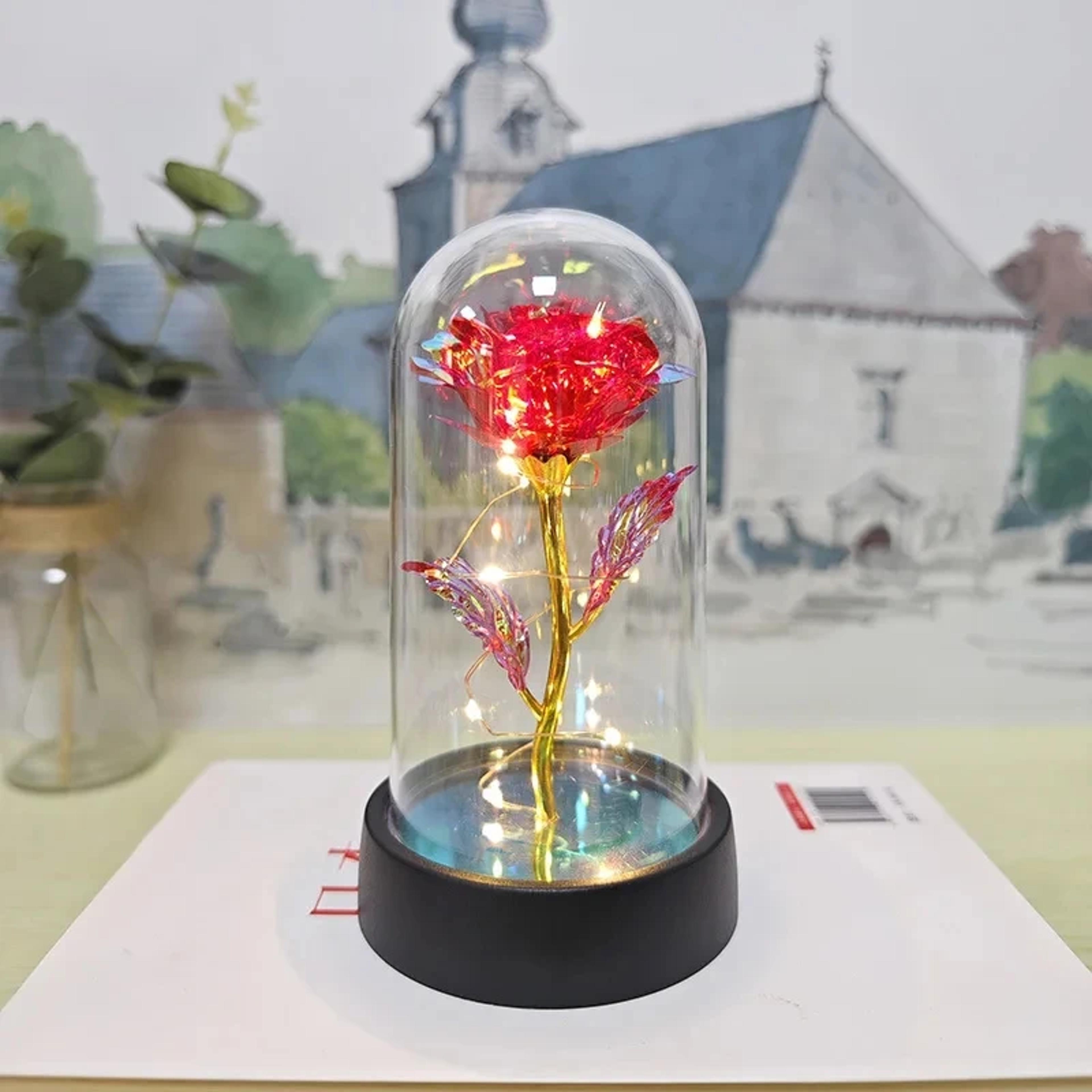 eternal rose led light gift for girlfriend romantic foil flower decor