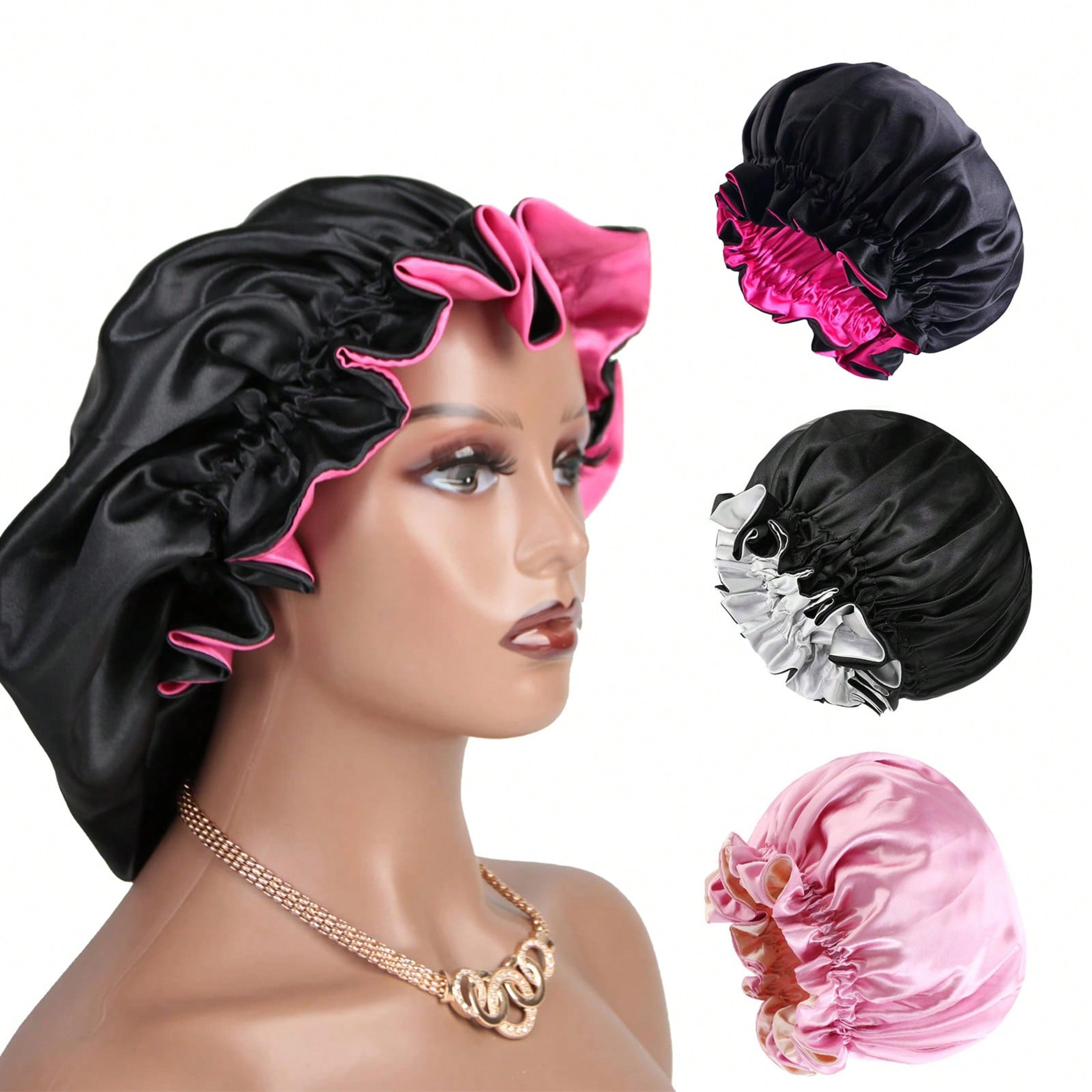 reversible double layer satin bonnet for sleeping for curly hair braids