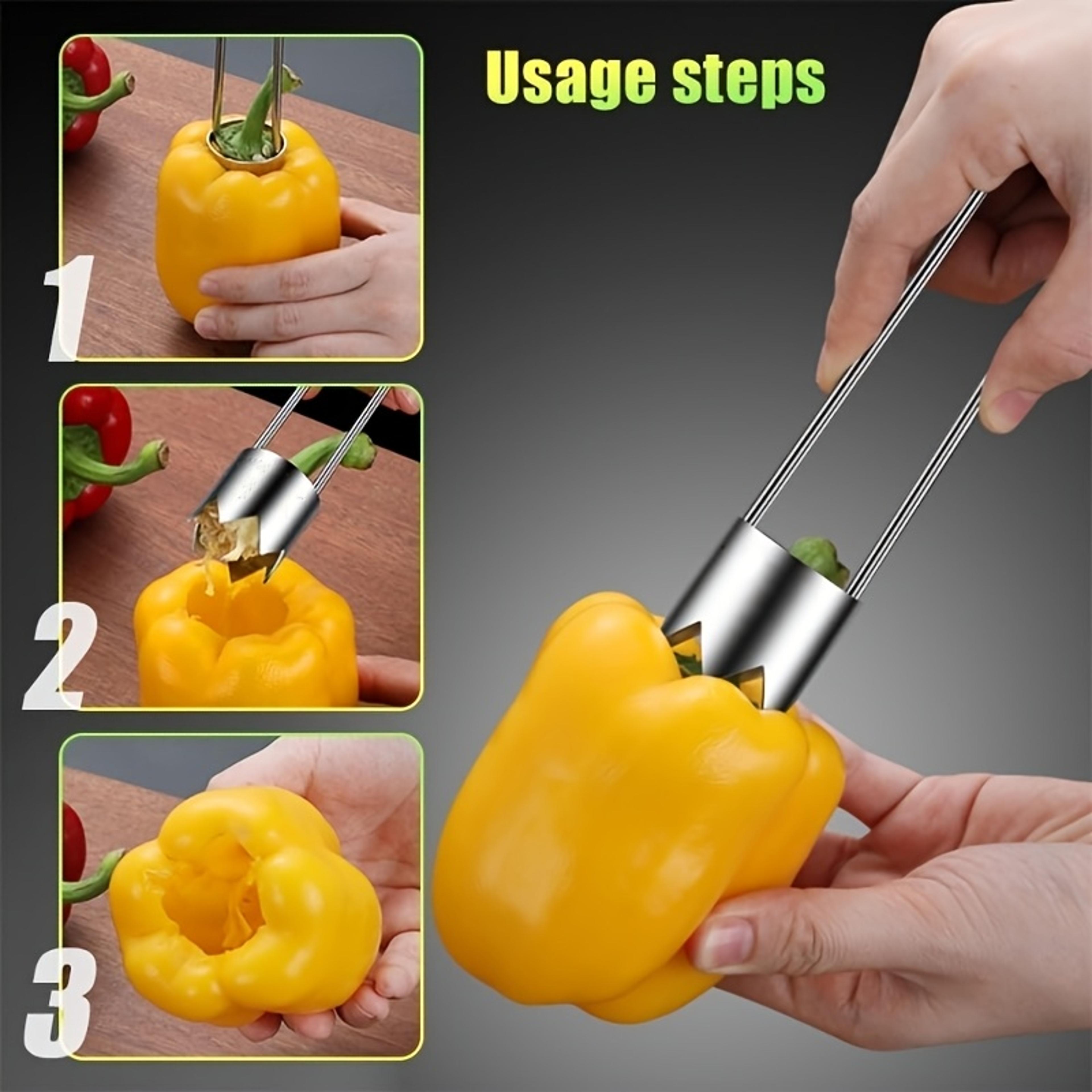 stainless steel fruit corer and pepper seed remover tool