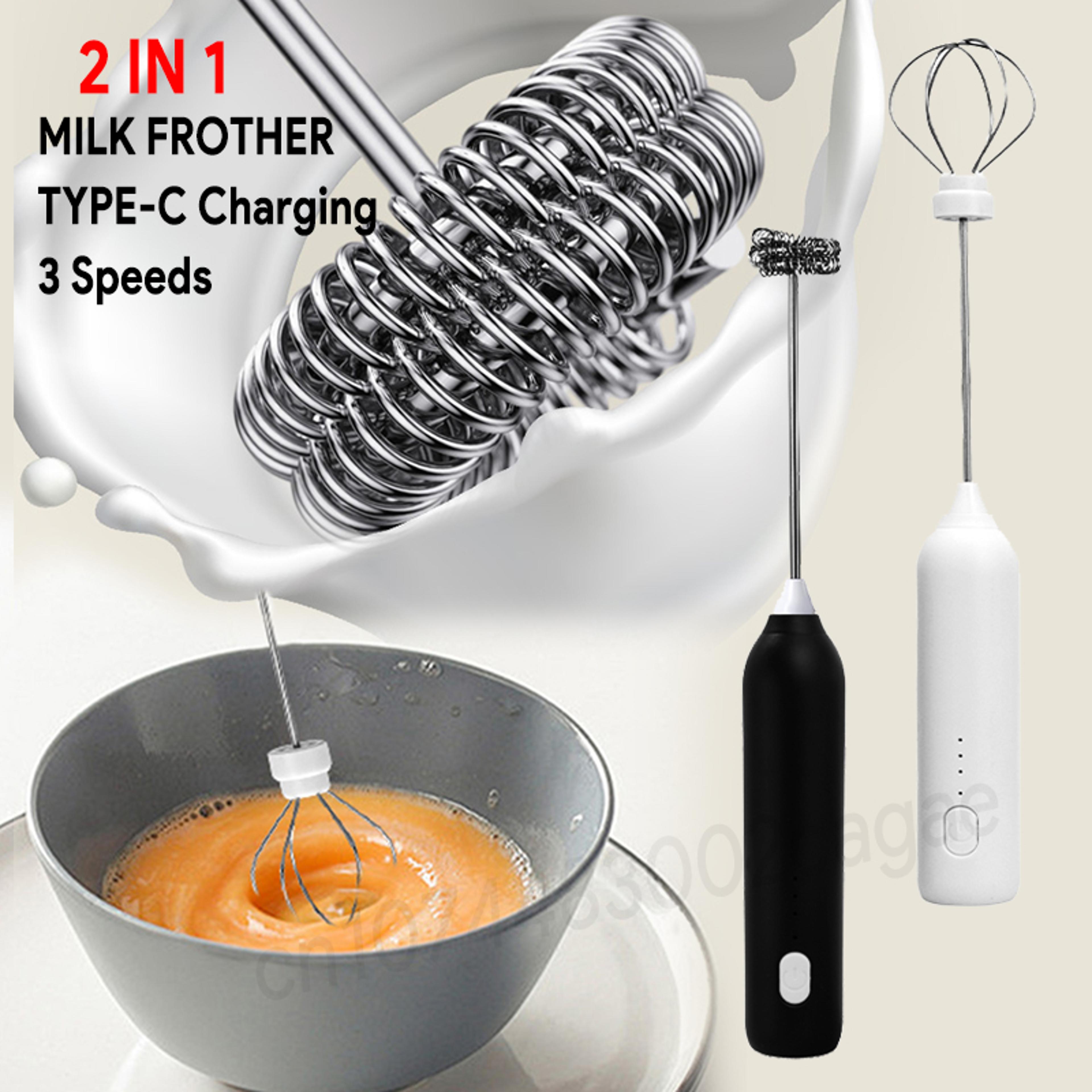 usb rechargeable electric milk frother & handheld coffee whisk