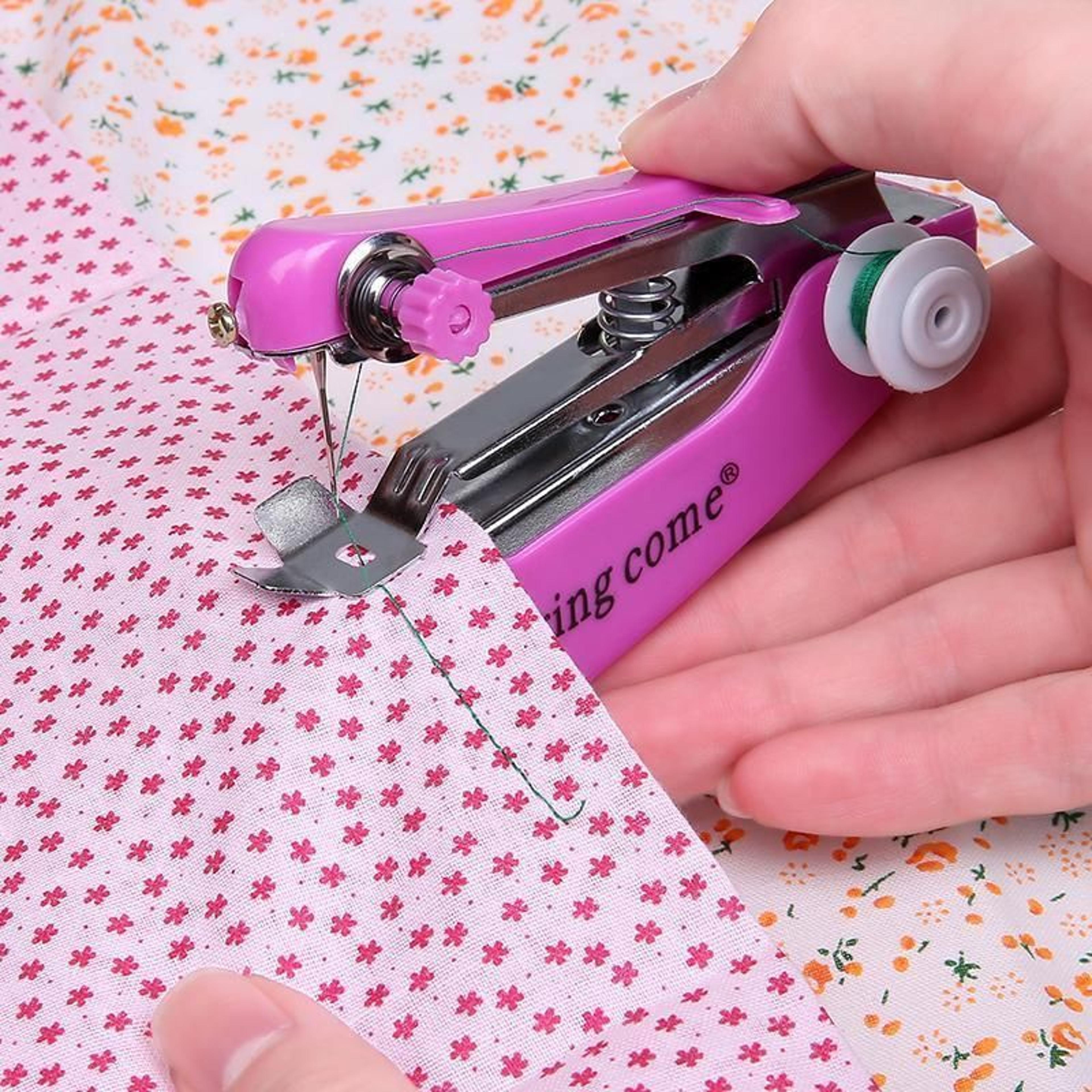 mini handheld sewing machine for quick travel clothing repairs