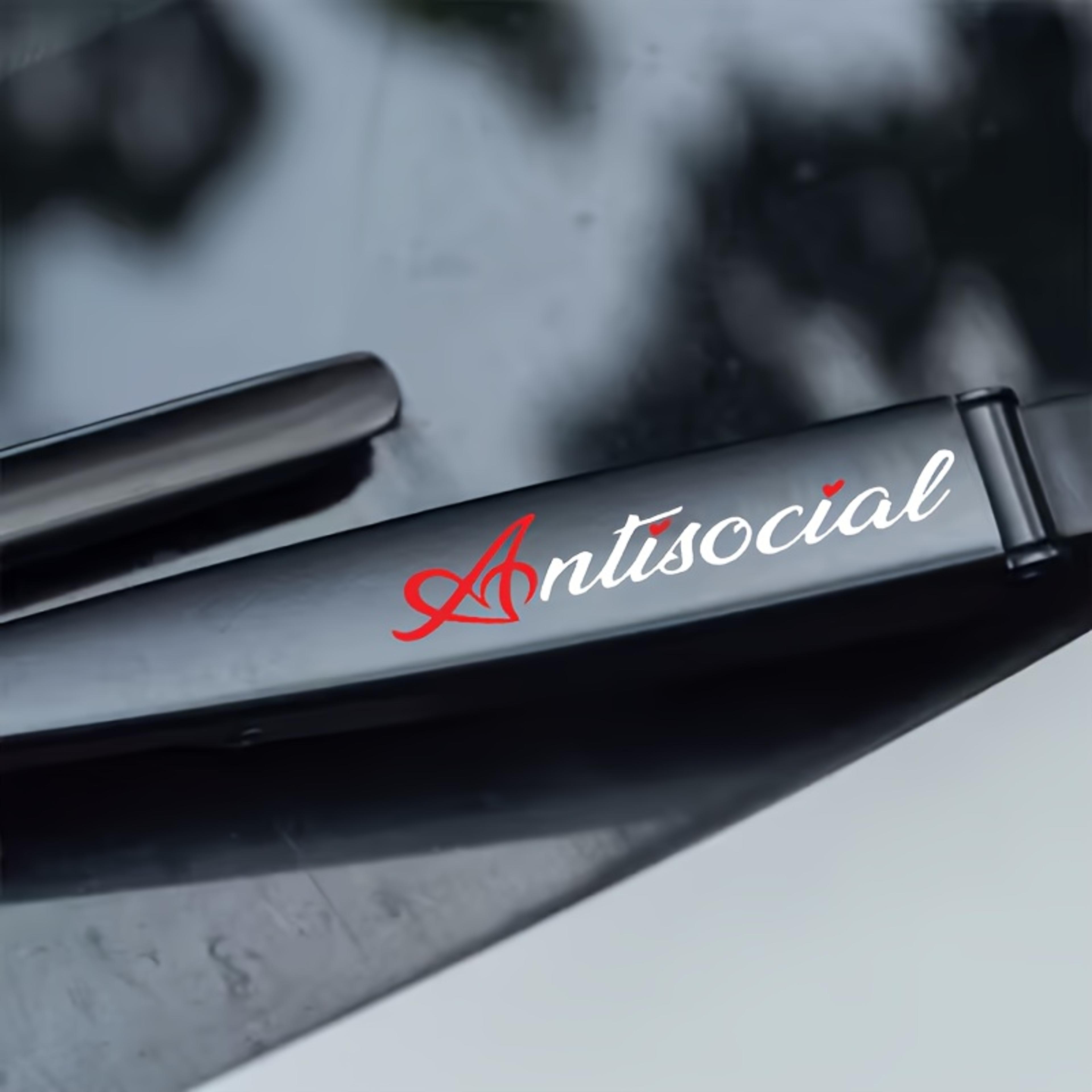 antisocial heart waterproof vinyl sticker for cars & helmets