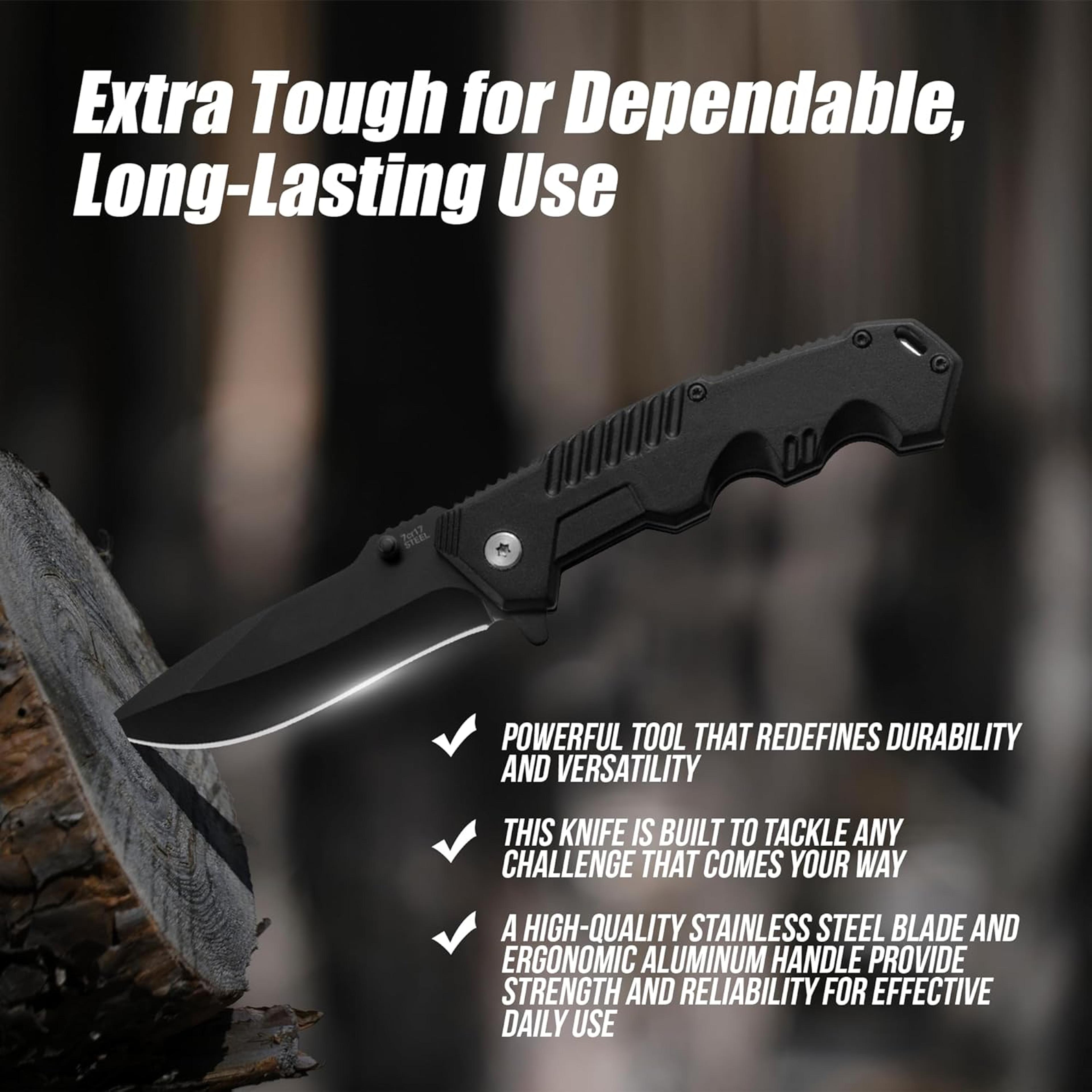 stainless steel edc folding pocket knife for camping, fishing and outdoor use
