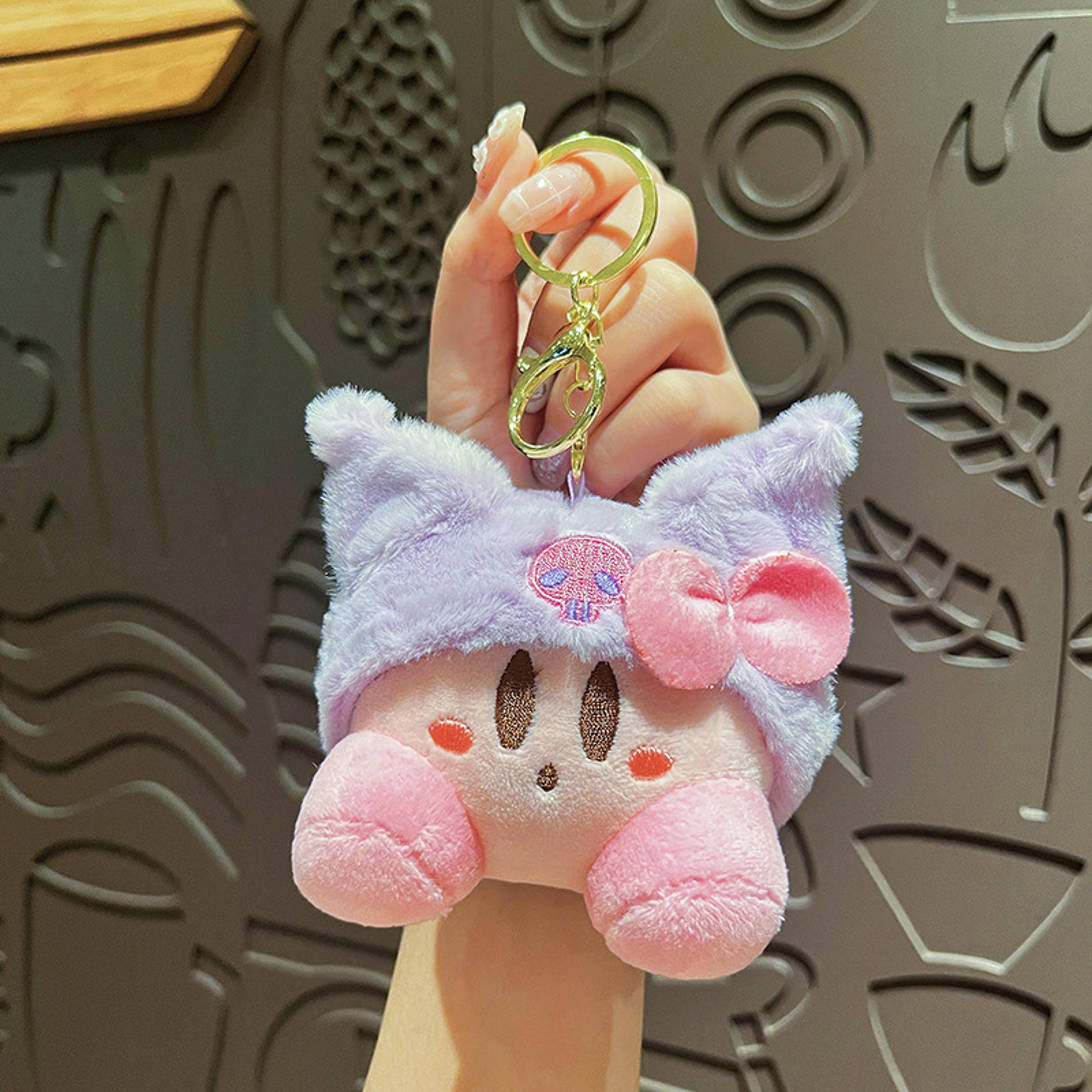 cute cartoon keychain for kids kirby, hello kitty & melody backpack charm