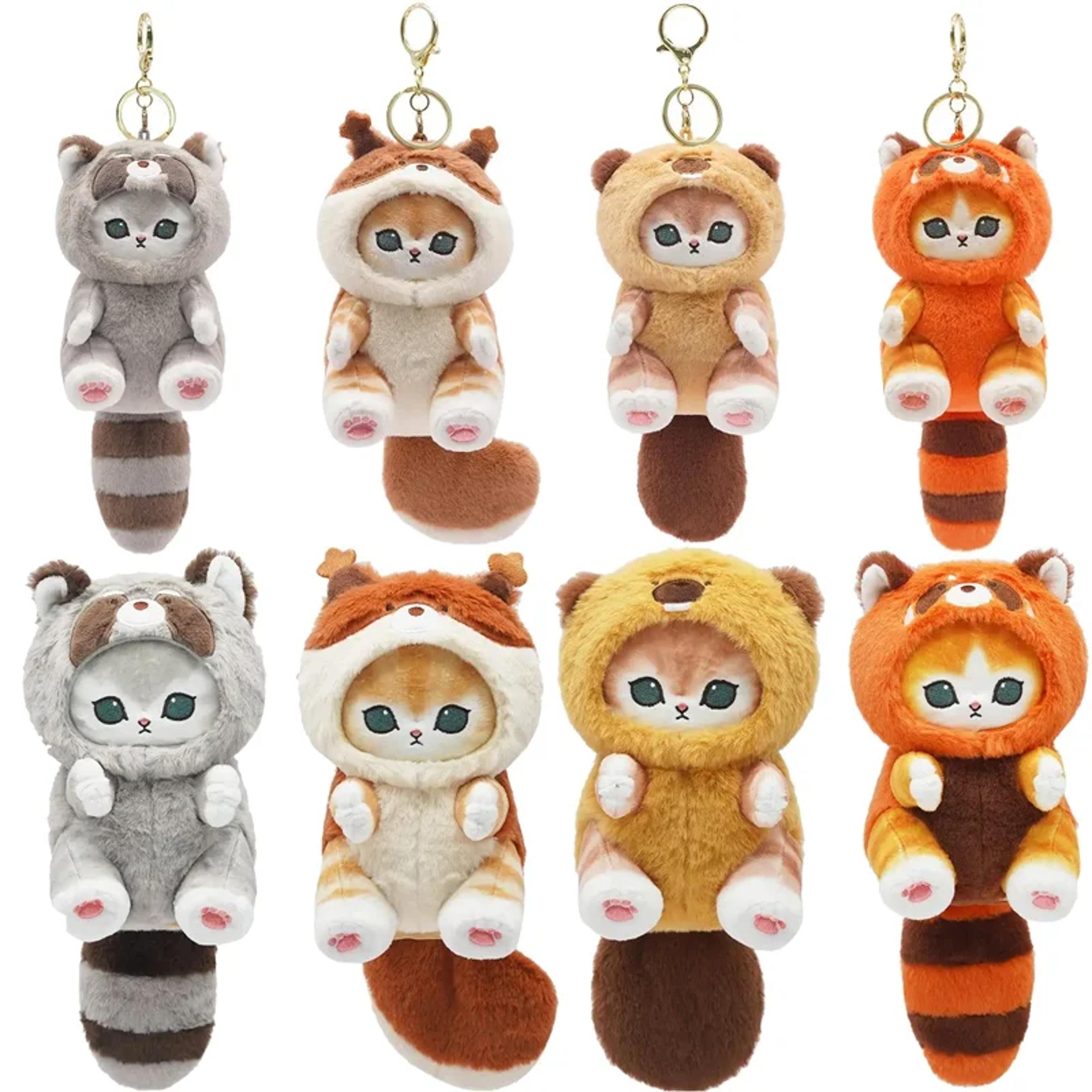 kawaii shark cat plush keychain cute cartoon backpack charm toy