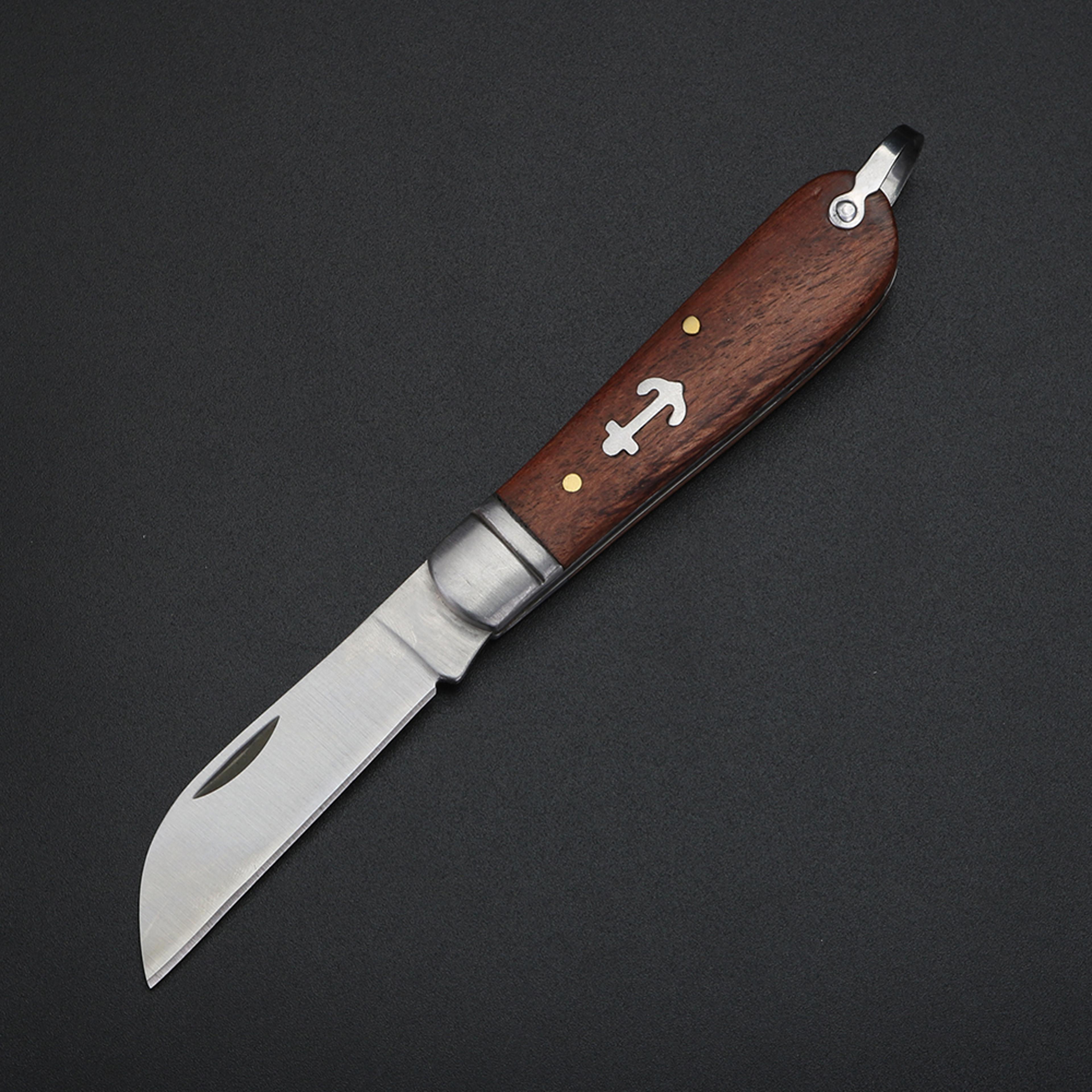 yellow sandalwood camping folding knife for outdoor food prep
