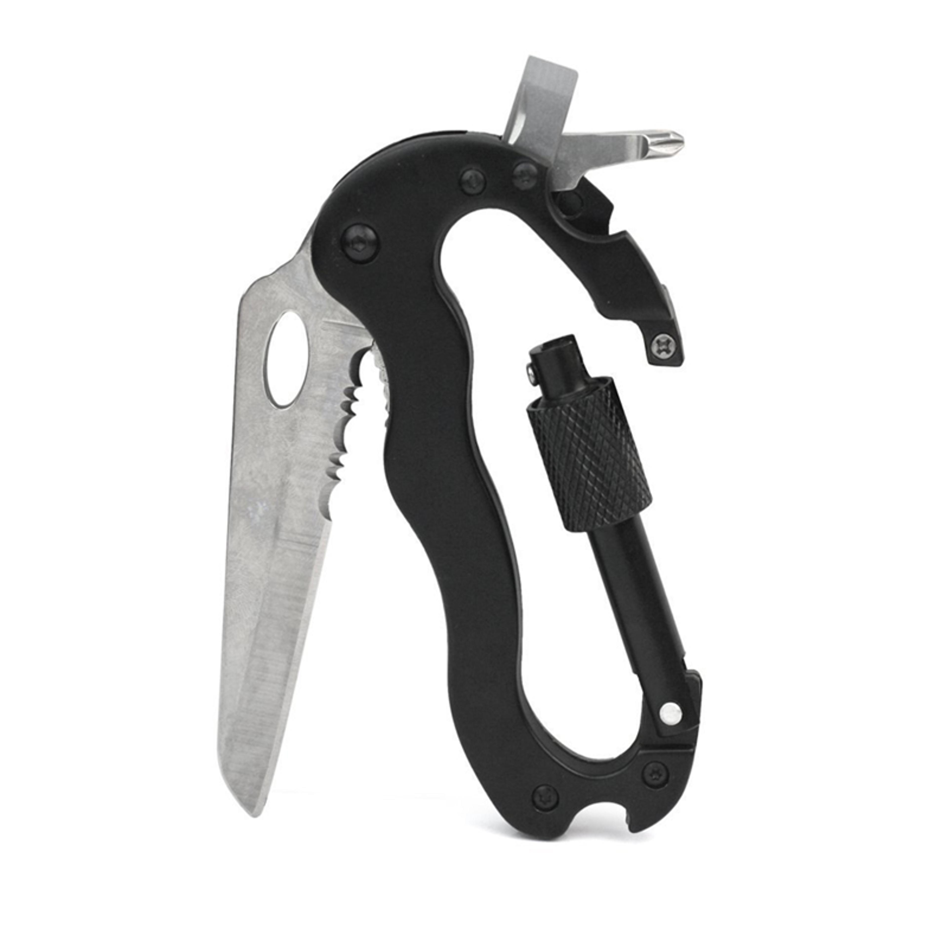 ultimate carabiner multi tool with folding knife outdoor camping & everyday carry gear