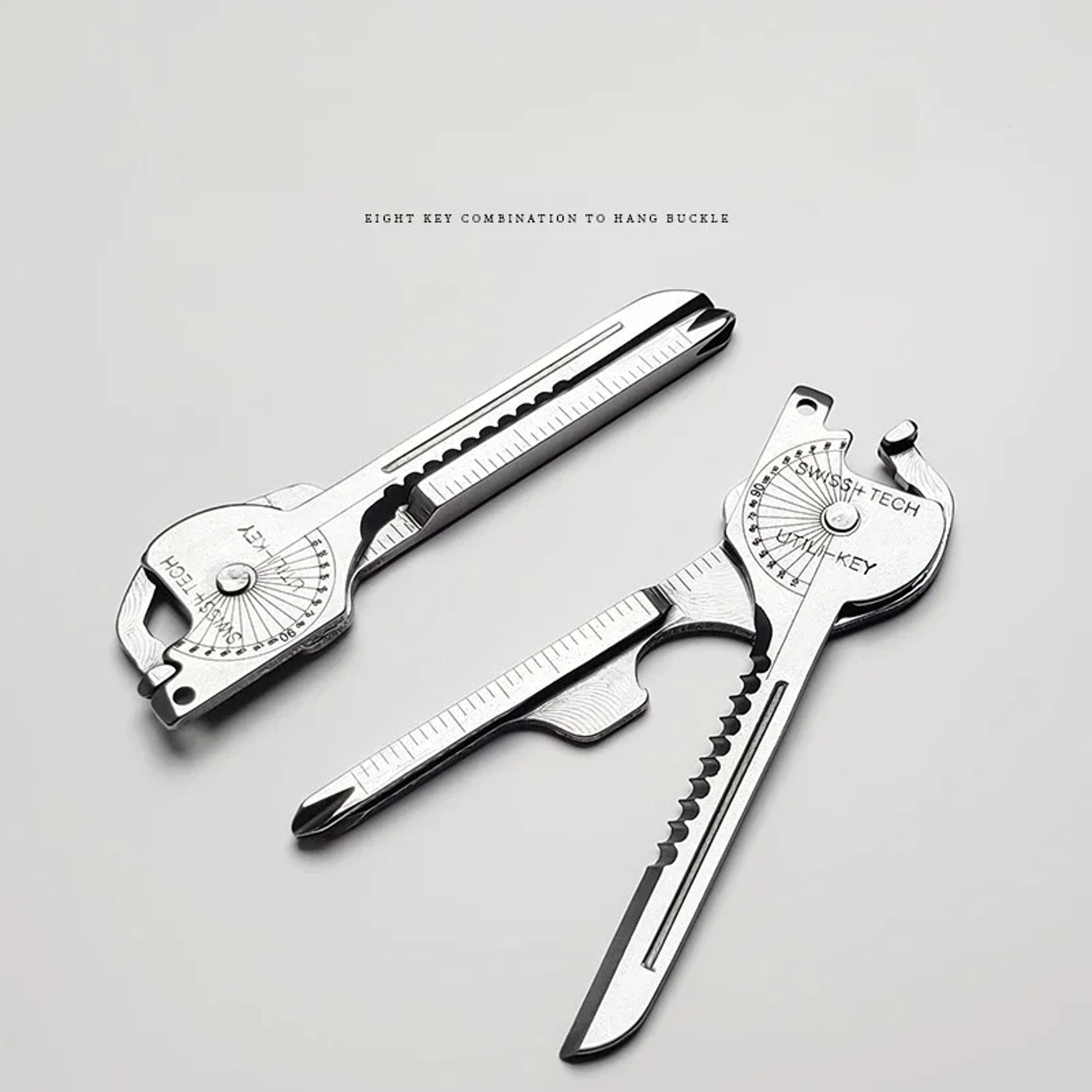stainless steel multi tool keychain for camping & survival