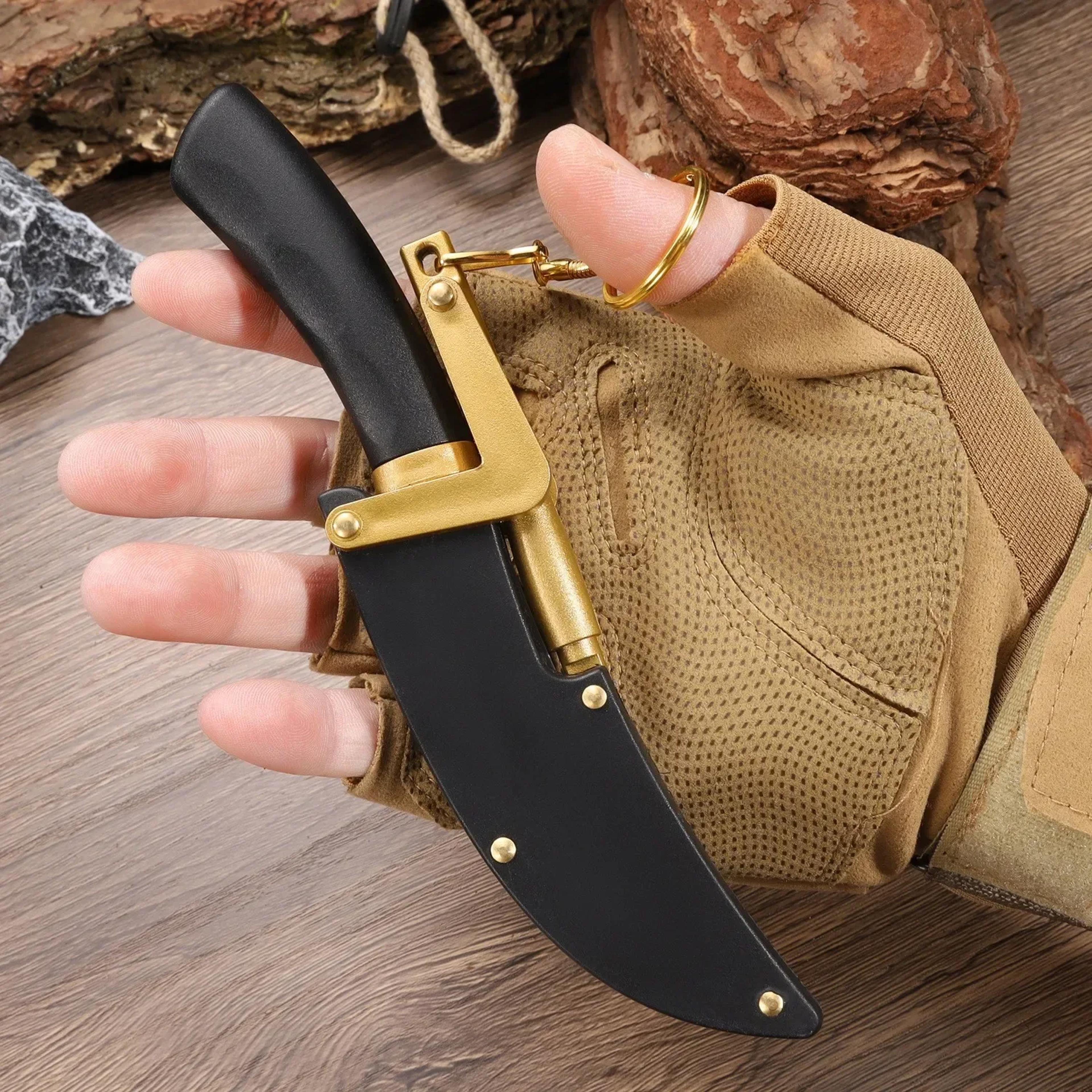 steel mini butcher knife portable cleaver for meat fish and camping prep