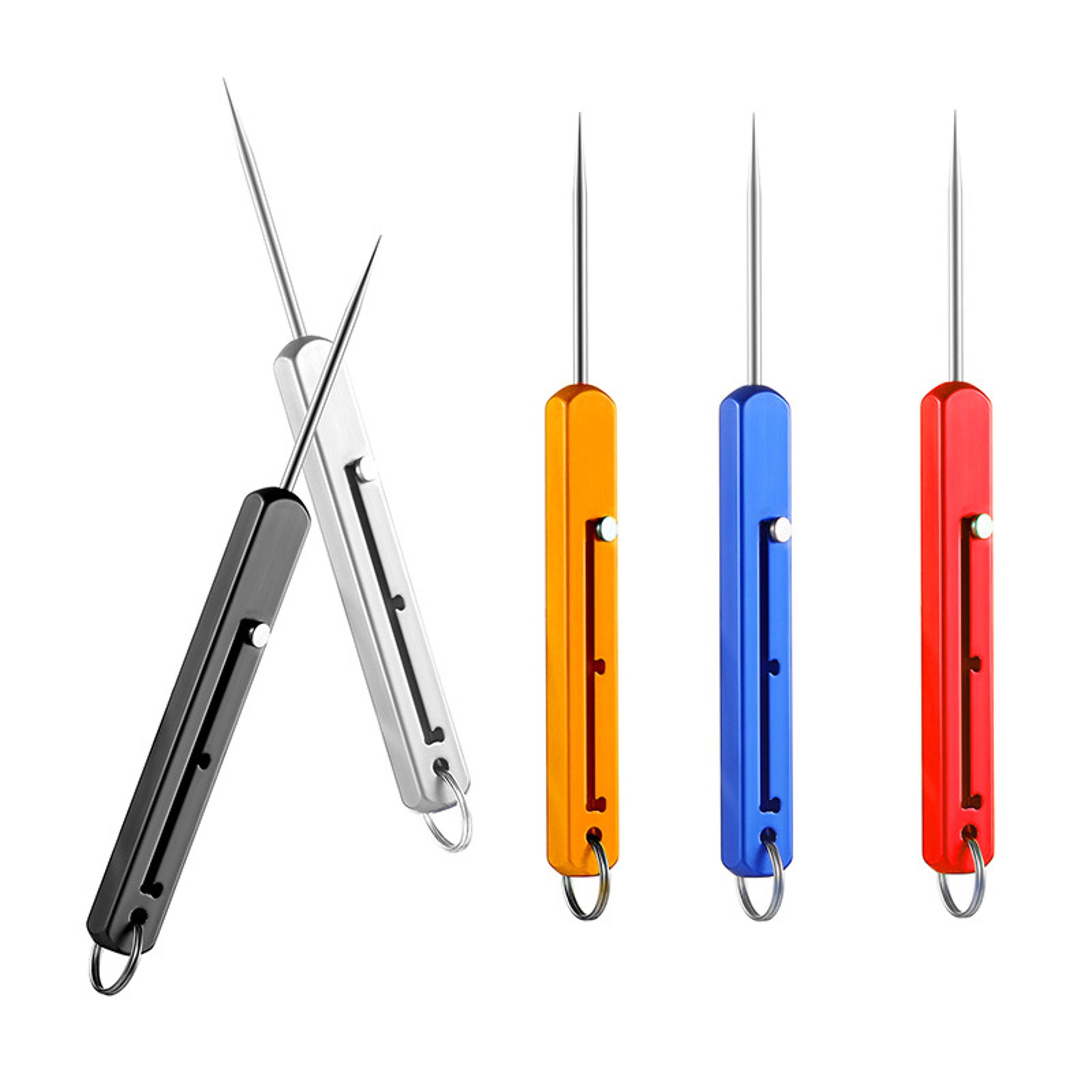 retractable titanium toothpick keychain portable fruit pick