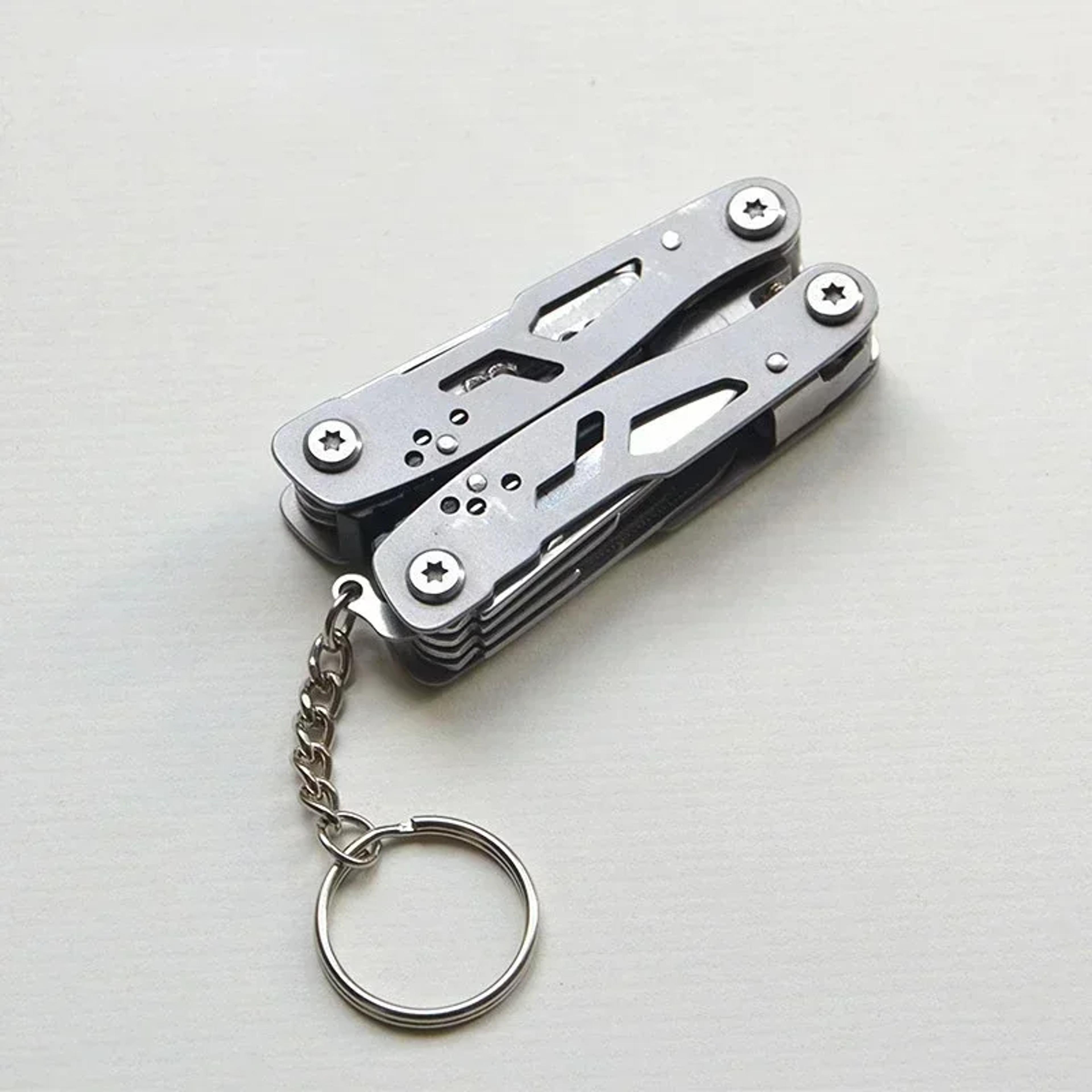 mini keychain multitool pliers stainless steel camping pocket tool