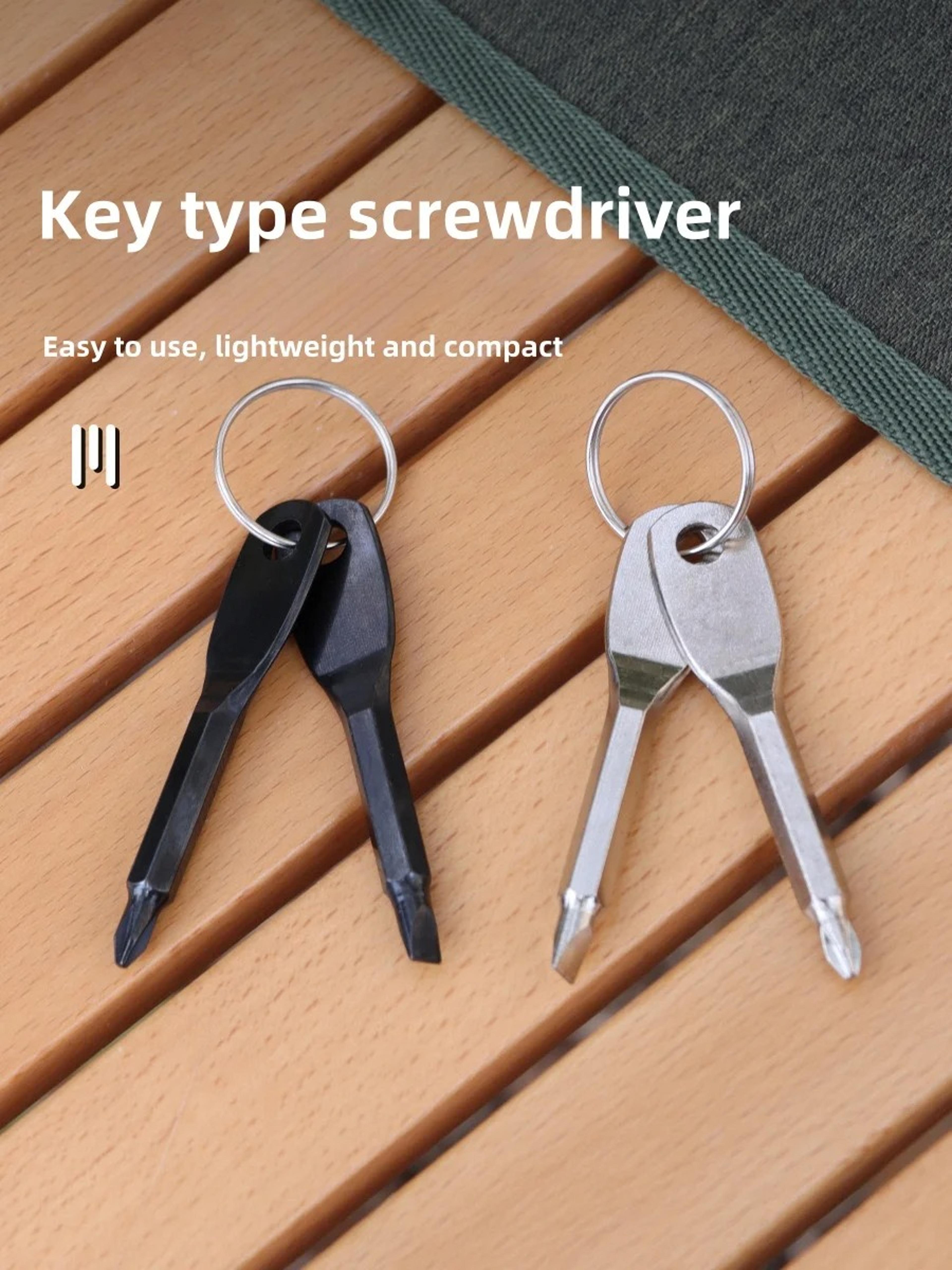 screwdriver keychain portable mini tool with flat and phillips tips