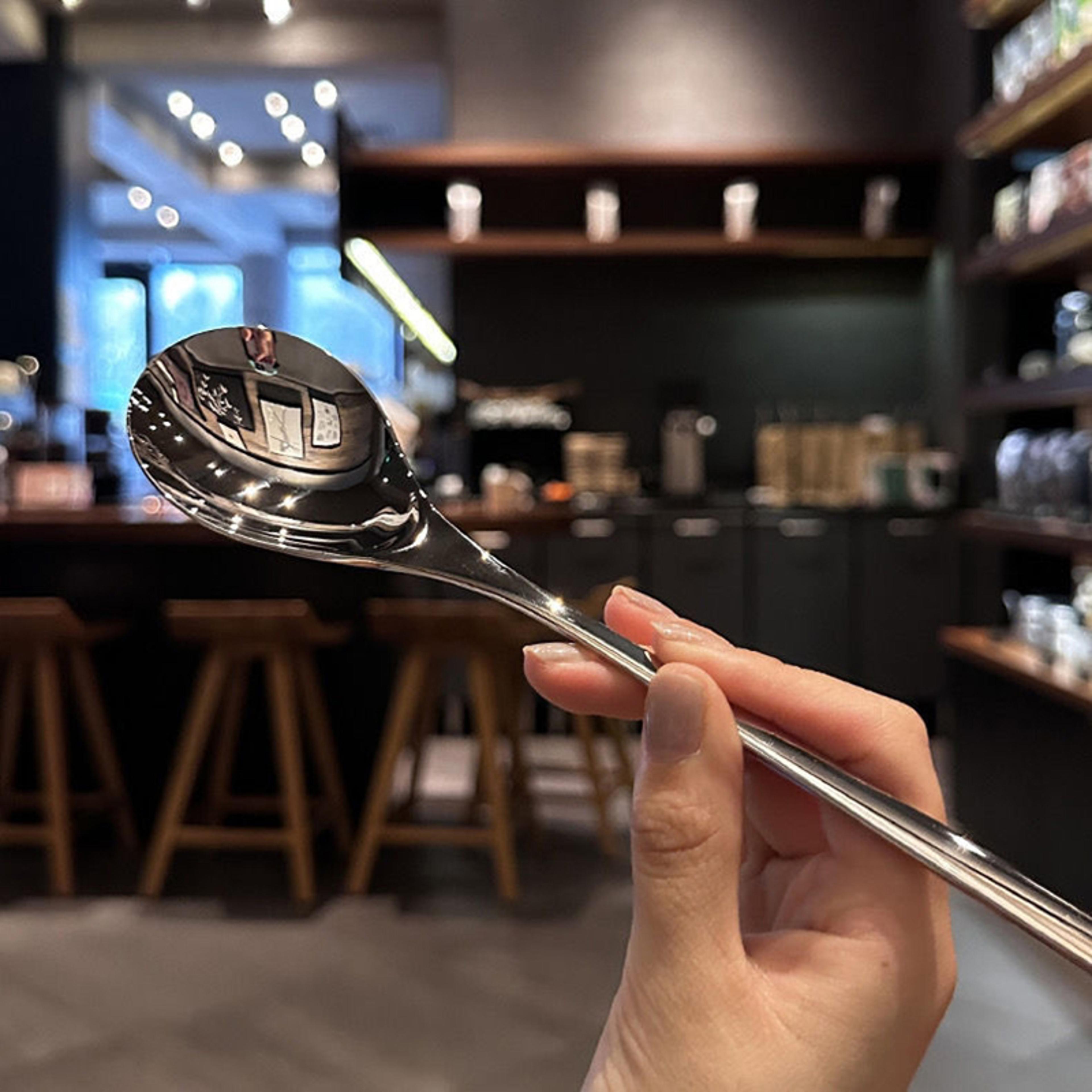 golden long handle stainless steel dessert spoon for coffee tea and kitchen flatware