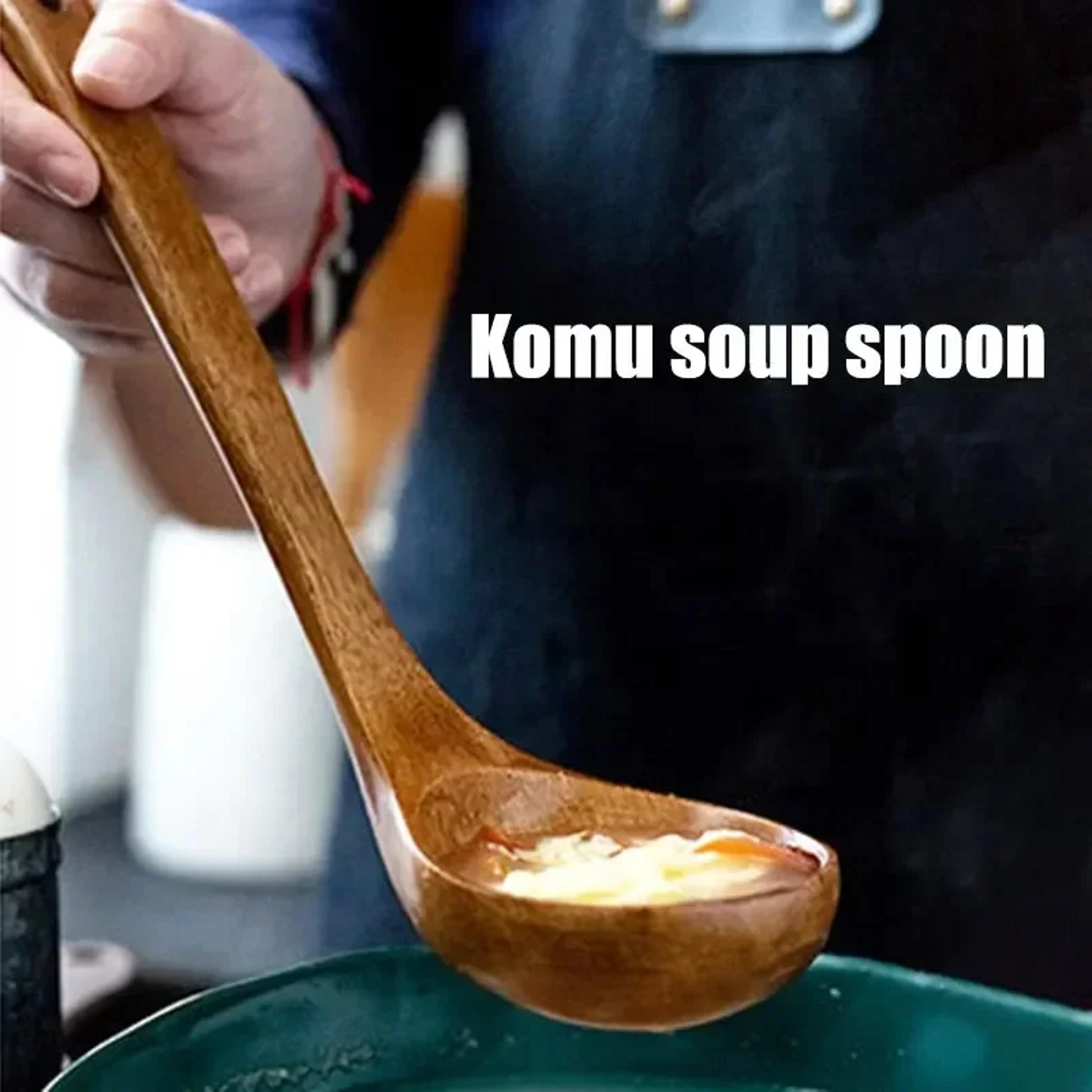 premium nanmu long handle wooden soup spoon for cooking and serving