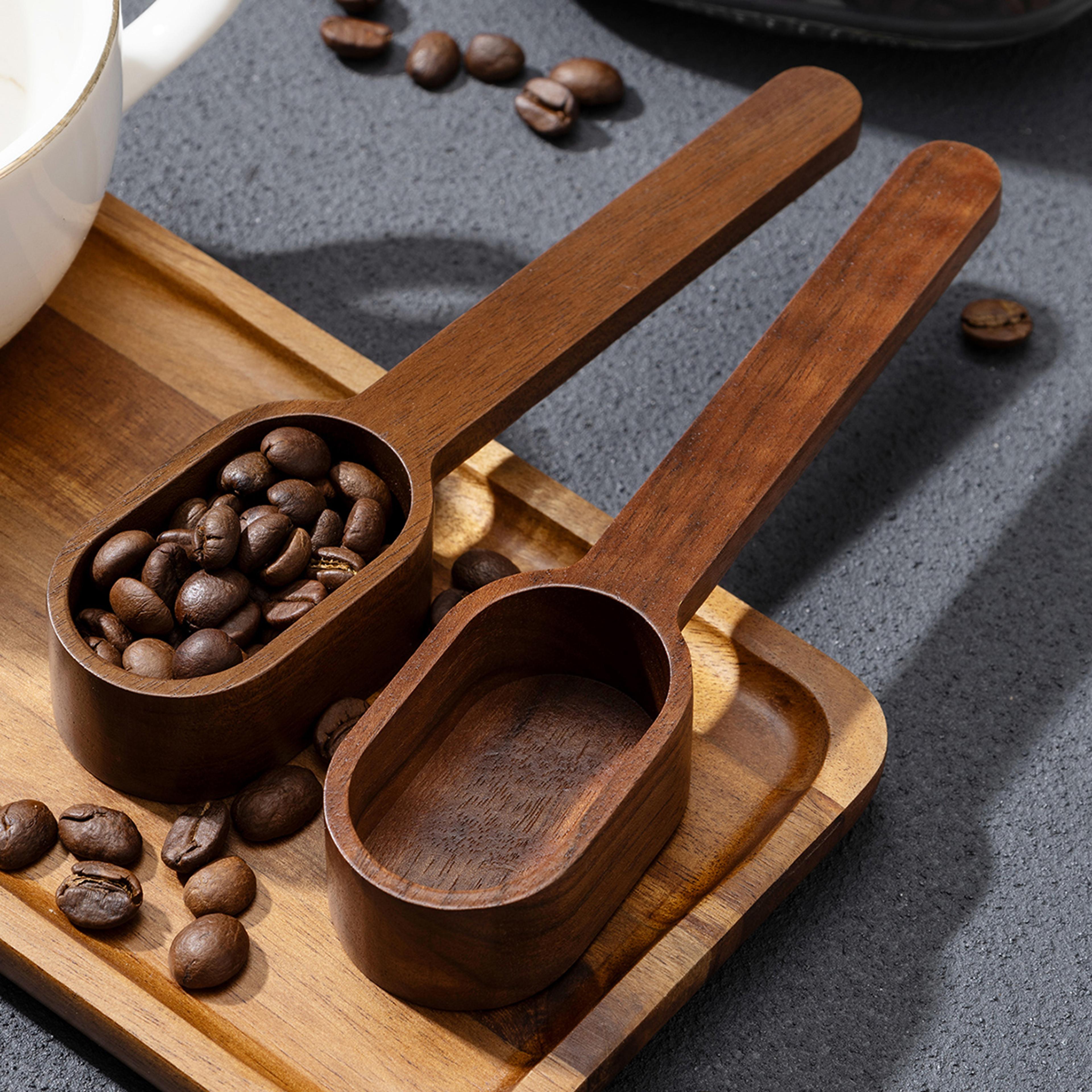 walnut coffee scoop wooden measuring spoon for coffee beans